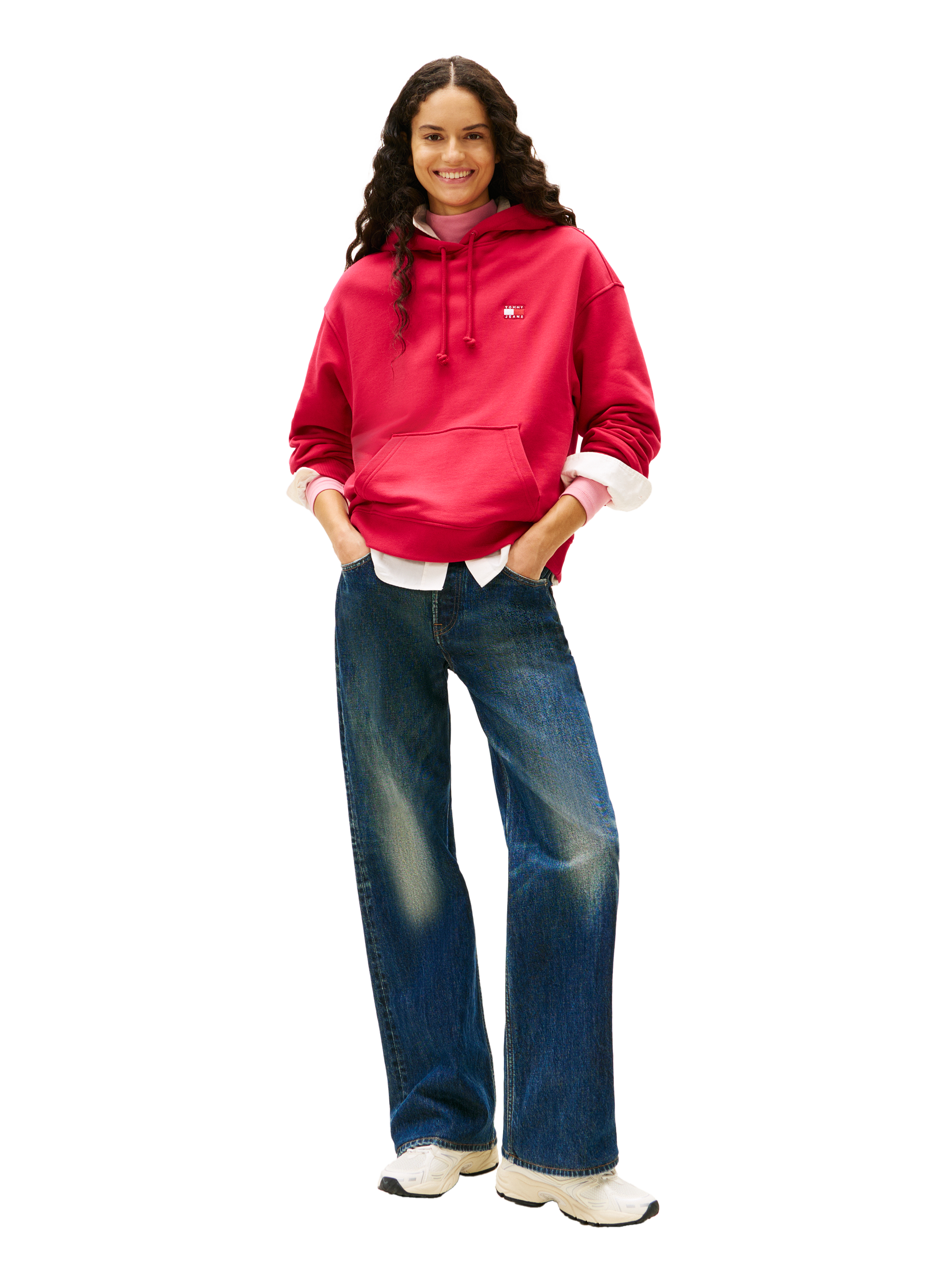 Hoodie en coton TOMMY HILFIGER Rouge