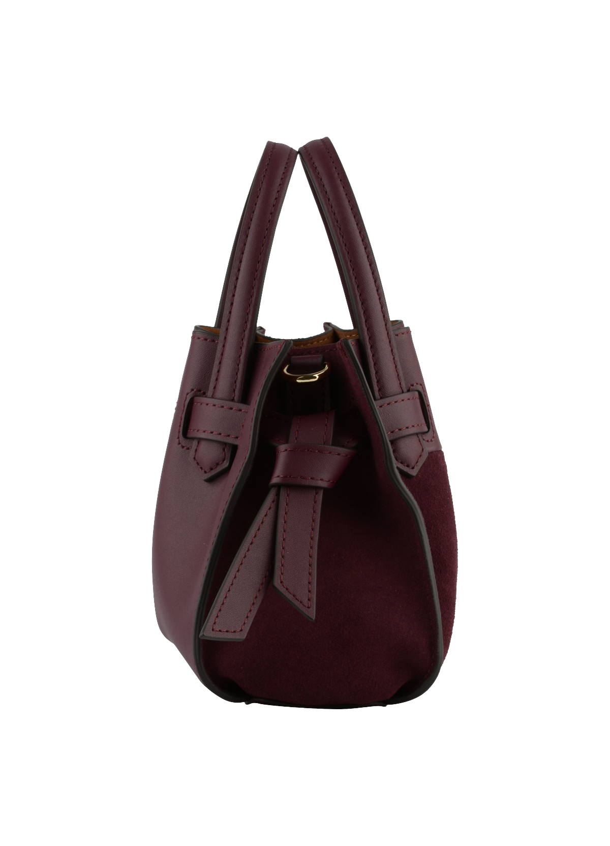 Blossom | sac porté main nano cuir et daim POURCHET Rouge
