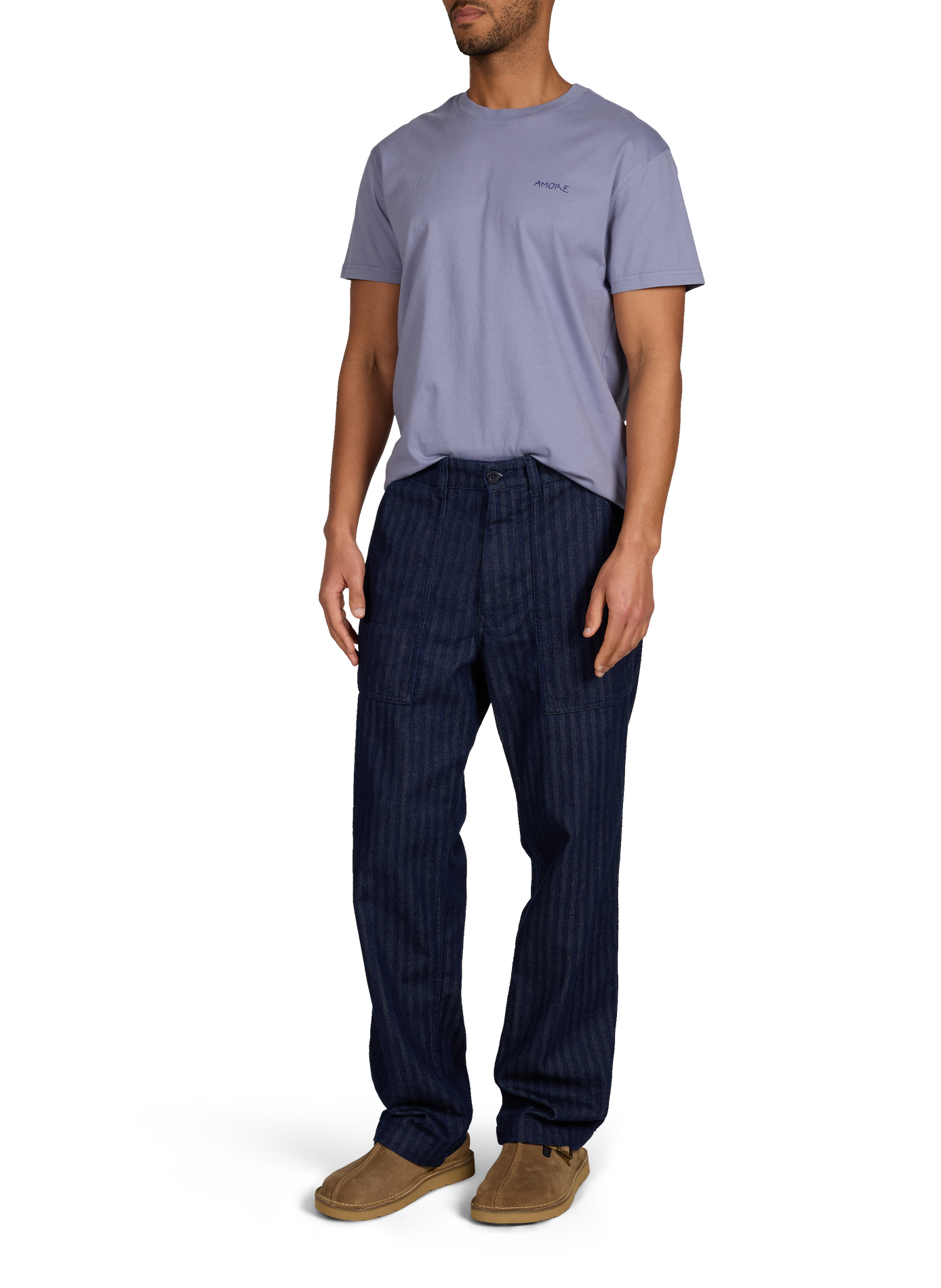 T-shirt Popincourt brodé en coton organique MAISON LABICHE Violet