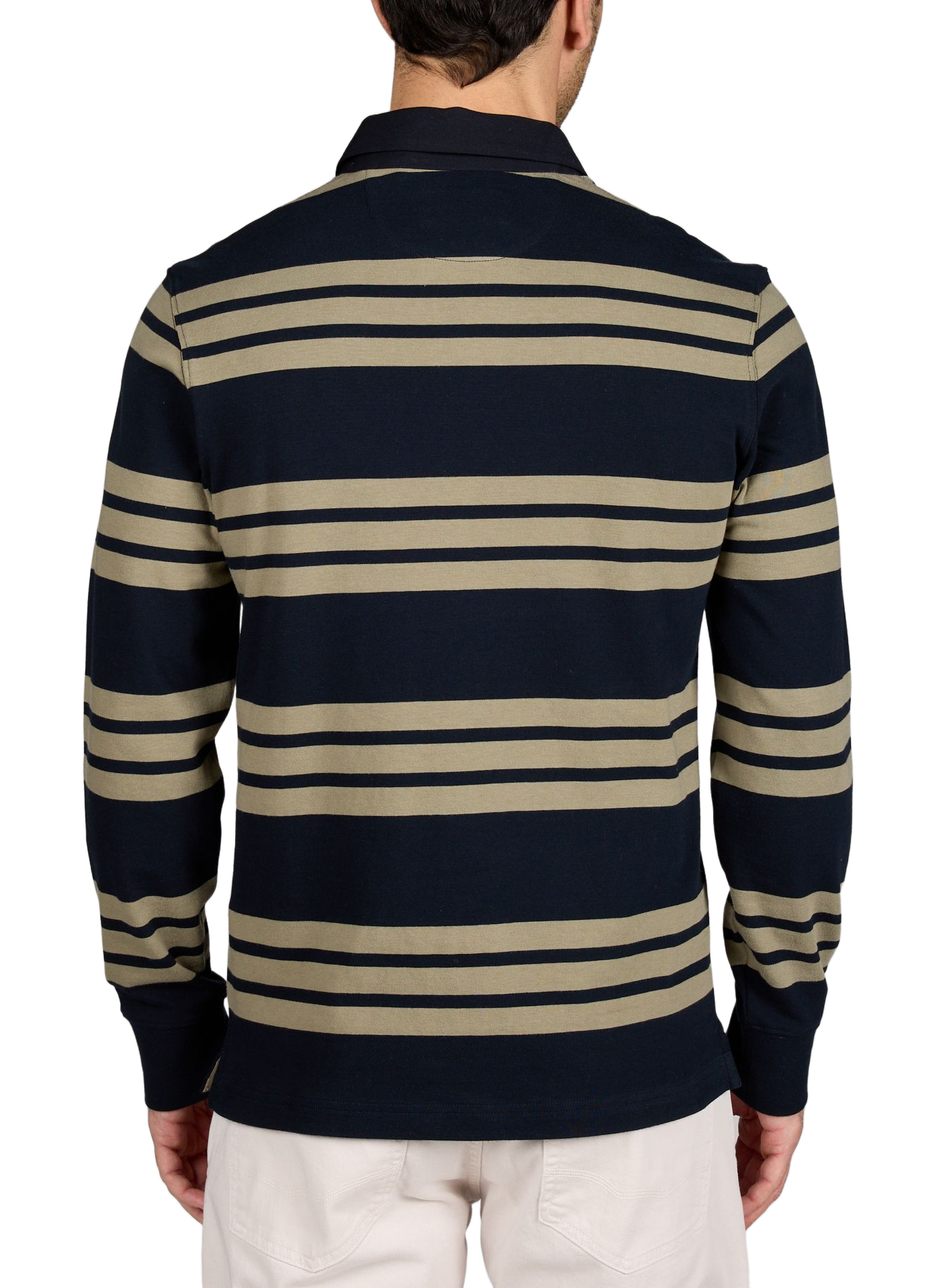 Polo manches longues à rayures EDEN PARK Bleu