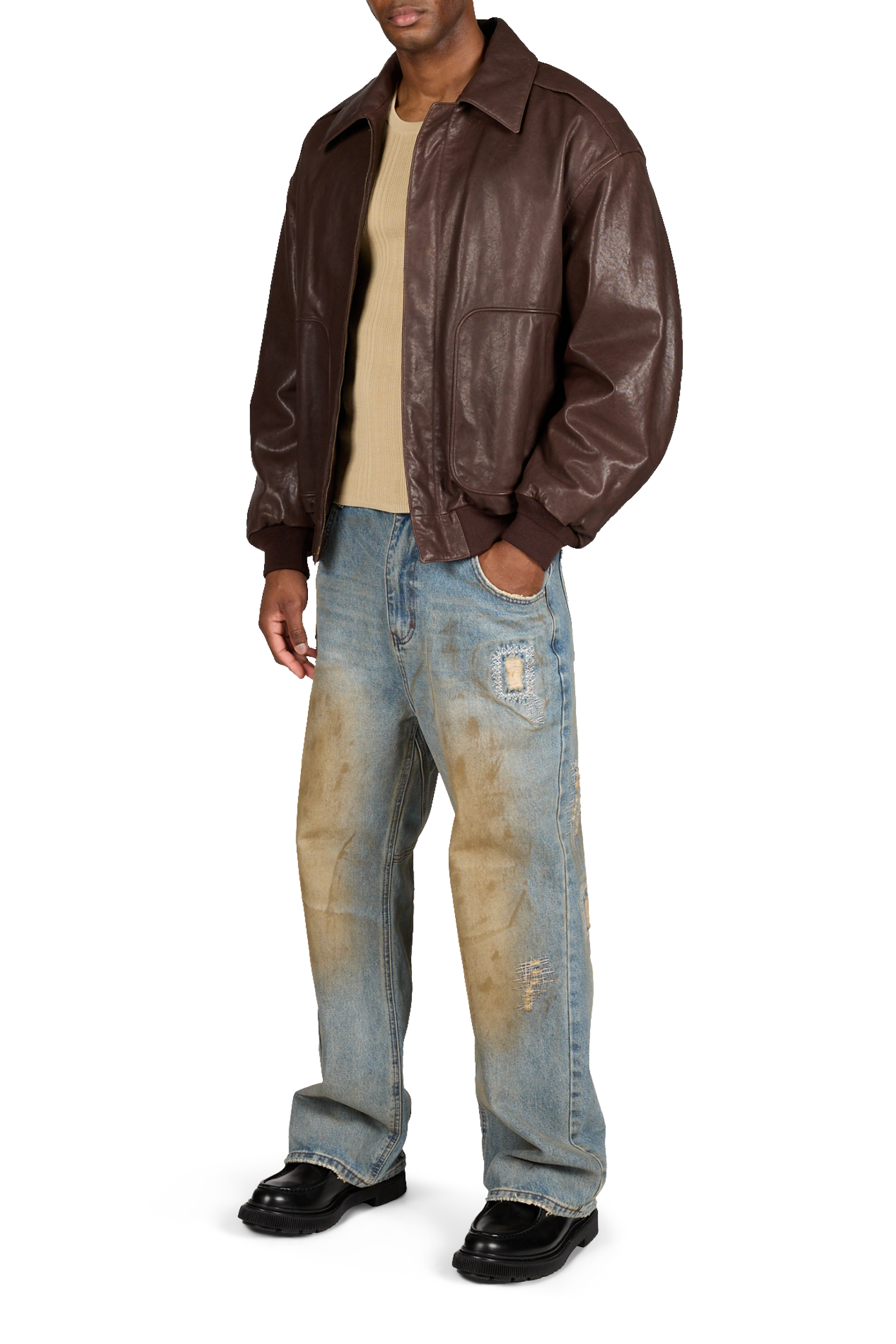 Débardeur côtelé en coton CARRER Beige