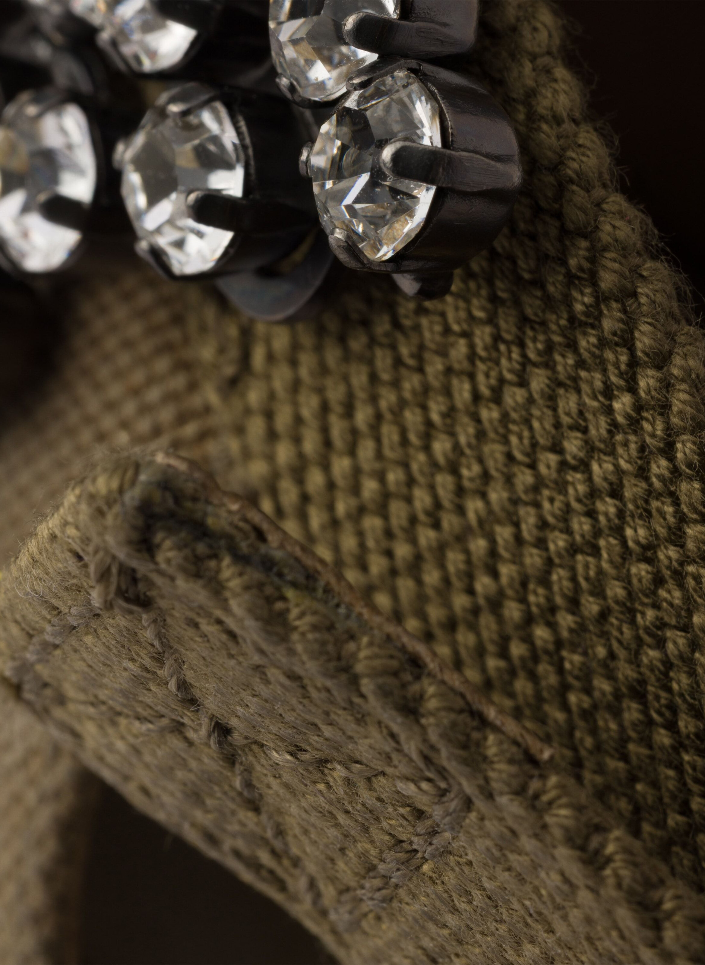 Escarpins en toile ornés de cristaux PRADA Vert