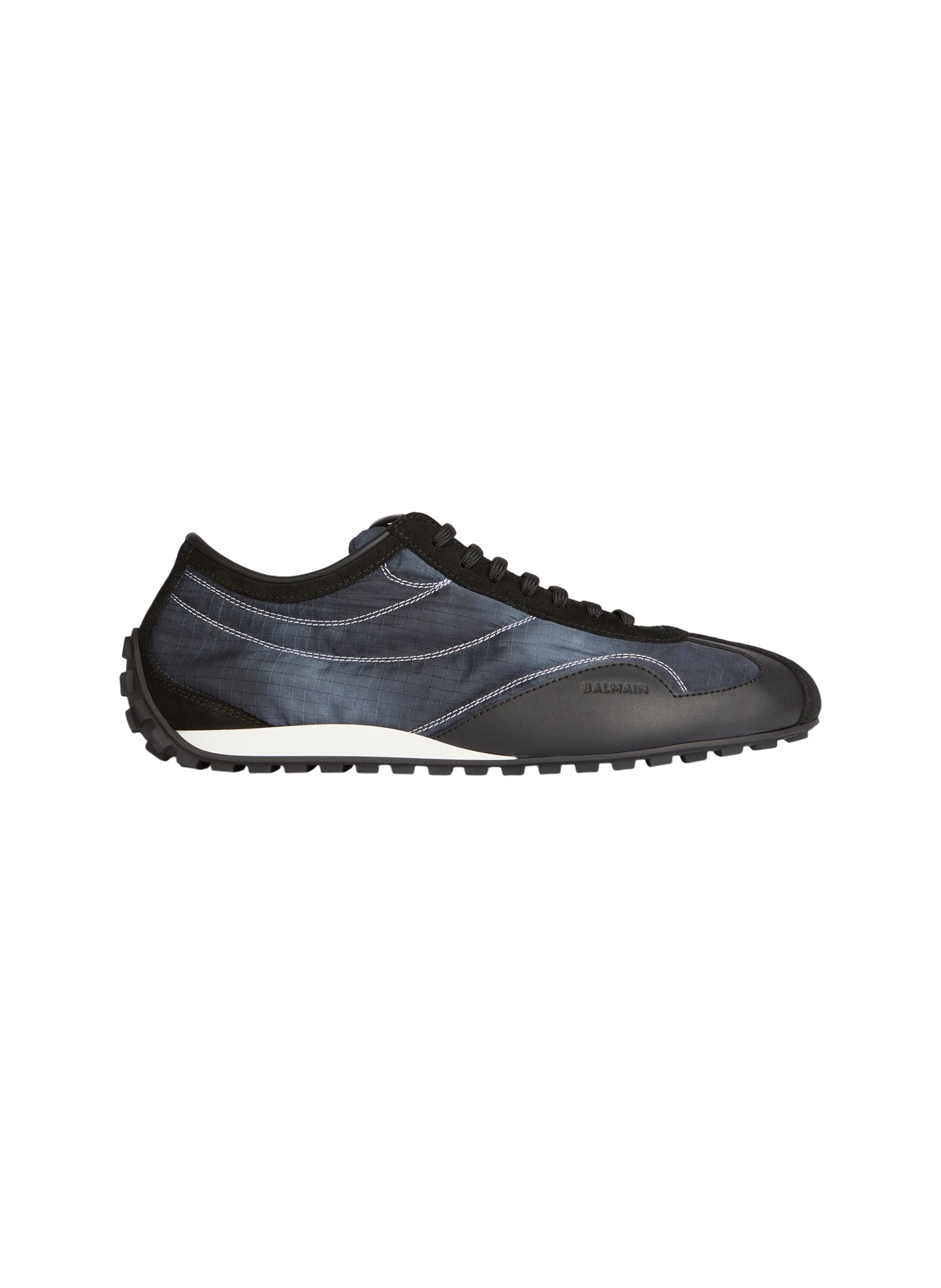 Baskets racing low en nylon et cuir BALMAIN Noir