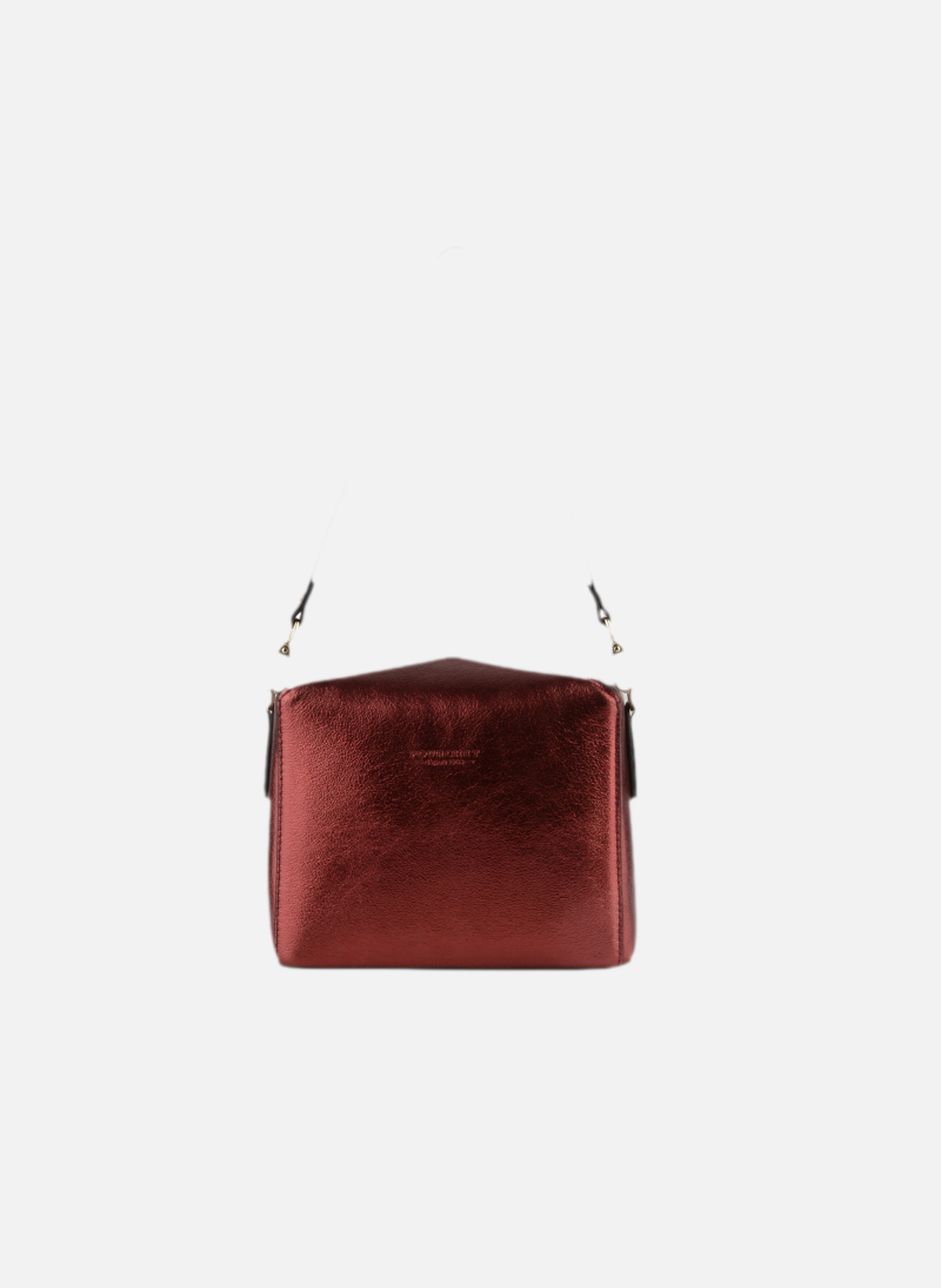 Cassetta metallic | sac porté crossbody en cuir de vachette POURCHET Rouge