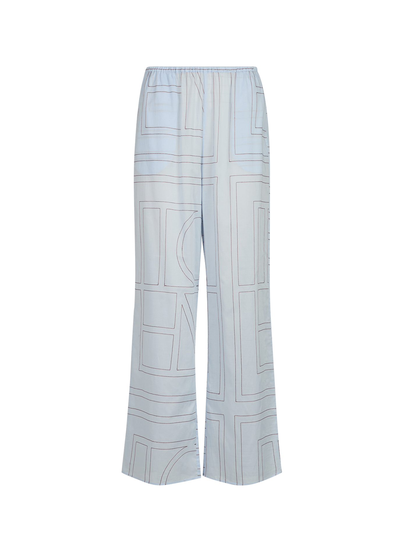 Straight leg embroidered cotton blend trousers TOTEME Blue