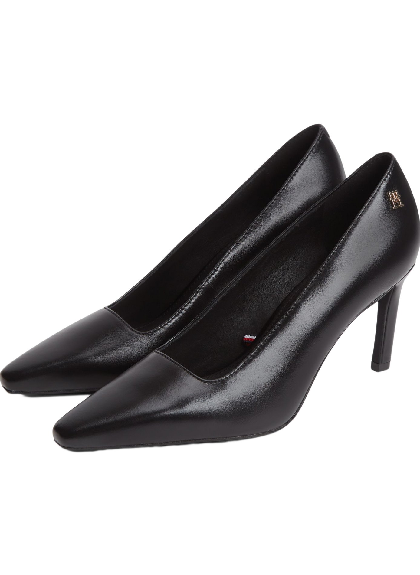 Escarpins à logo doré en cuir TOMMY HILFIGER Noir