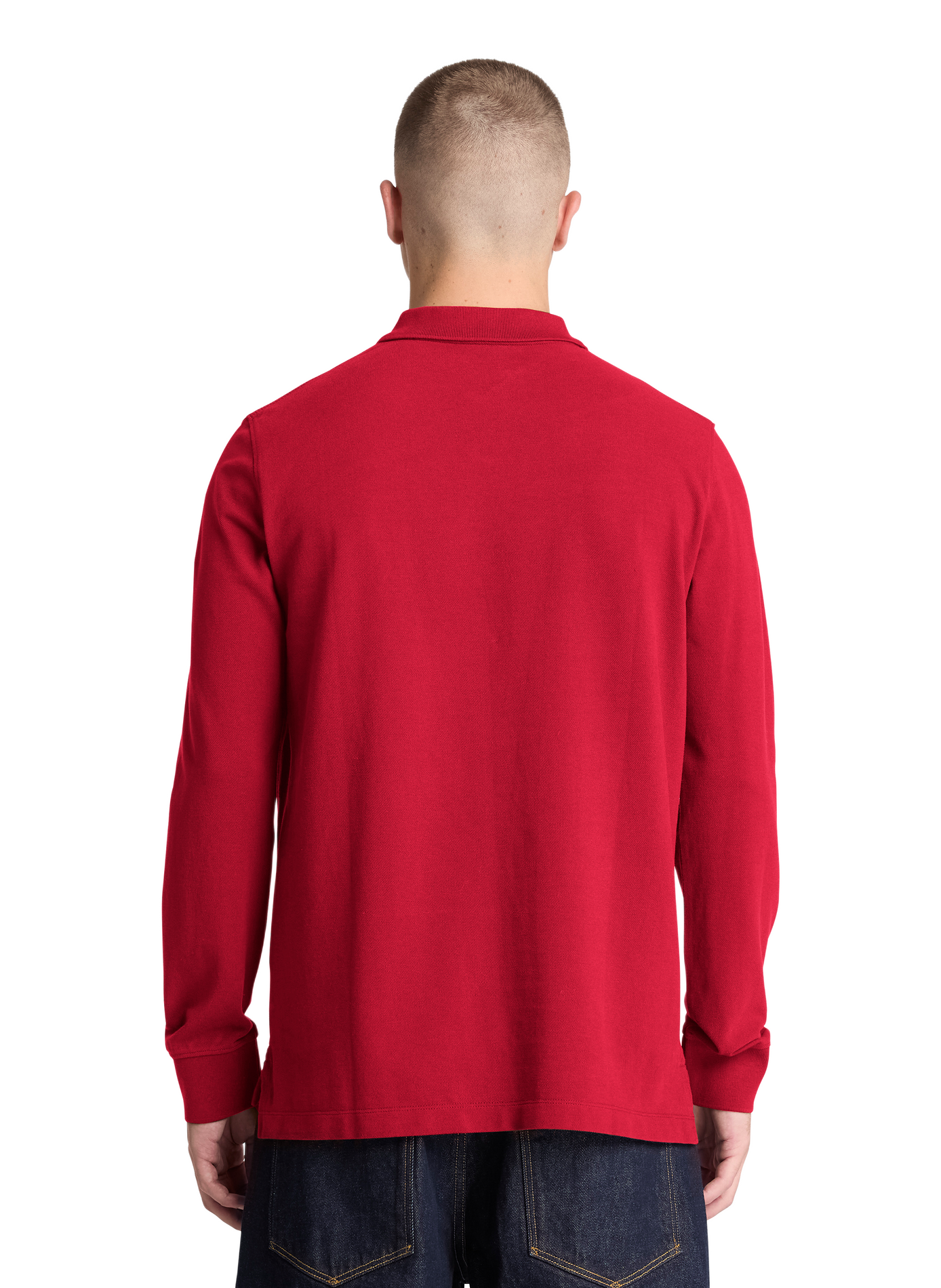 Straight fit long-sleeve cotton polo TIMBERLAND Red