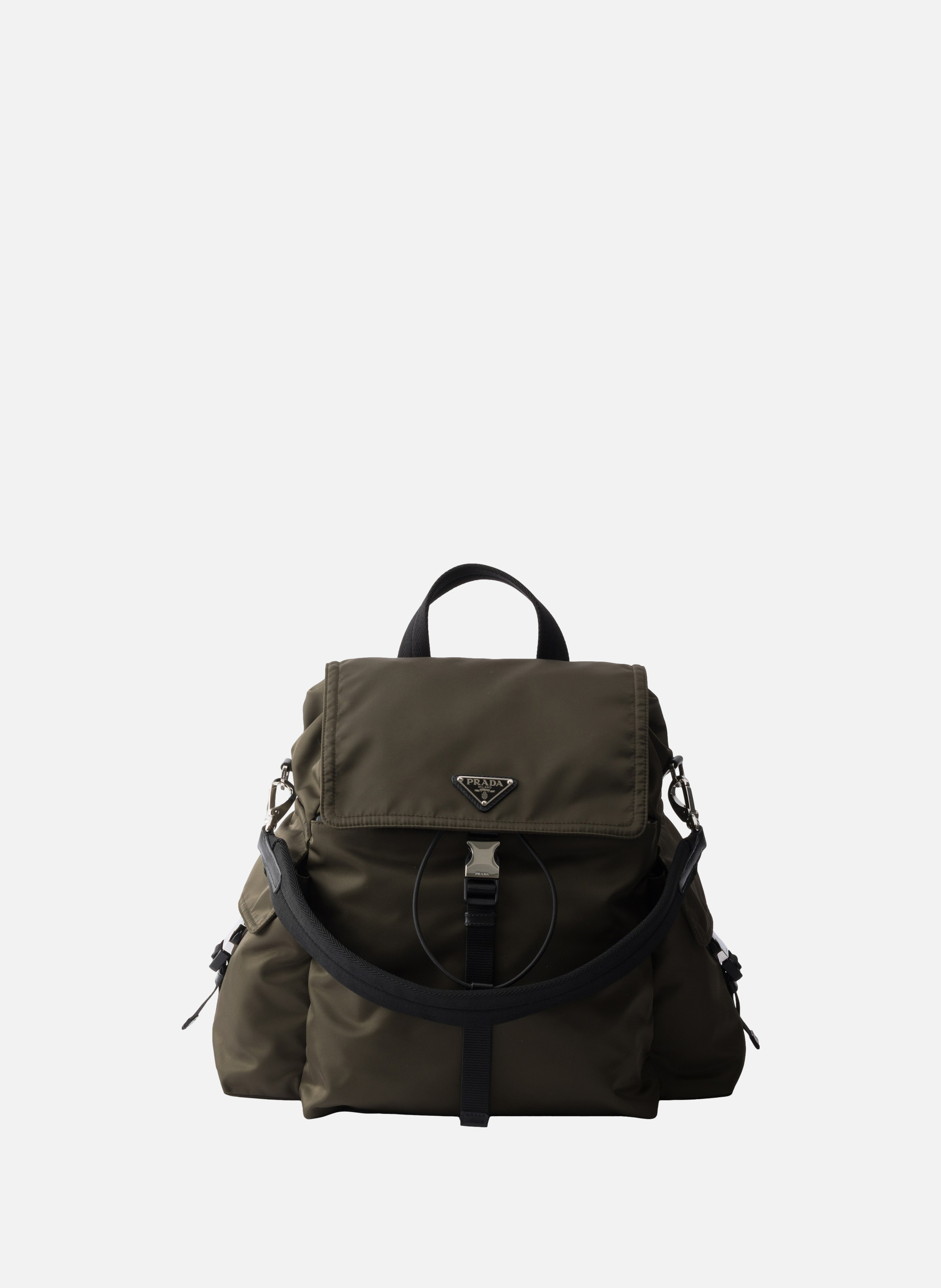 Sac à dos prada explore en re-nylon et cuir PRADA Vert