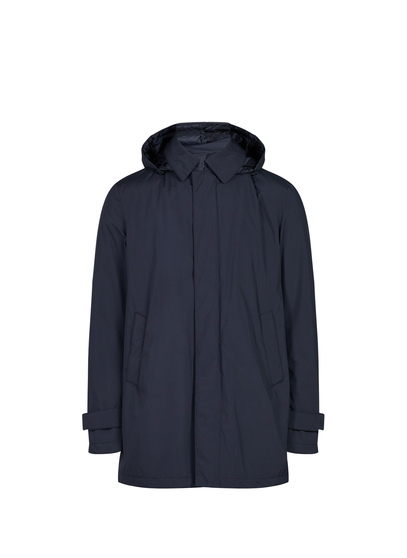 Straight hooded parka HERNO Blue