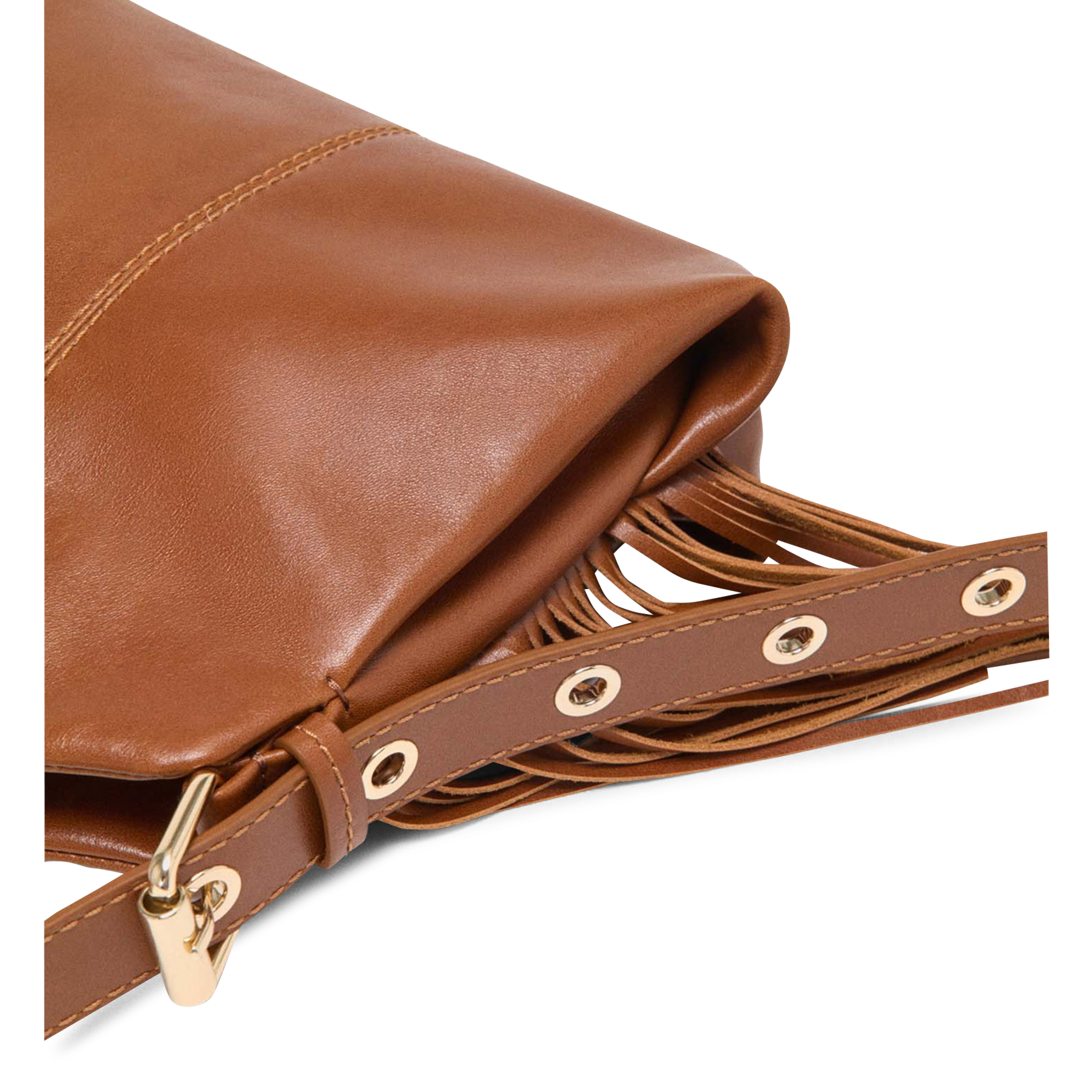Sac bandoulière en cuir MAJE Marron
