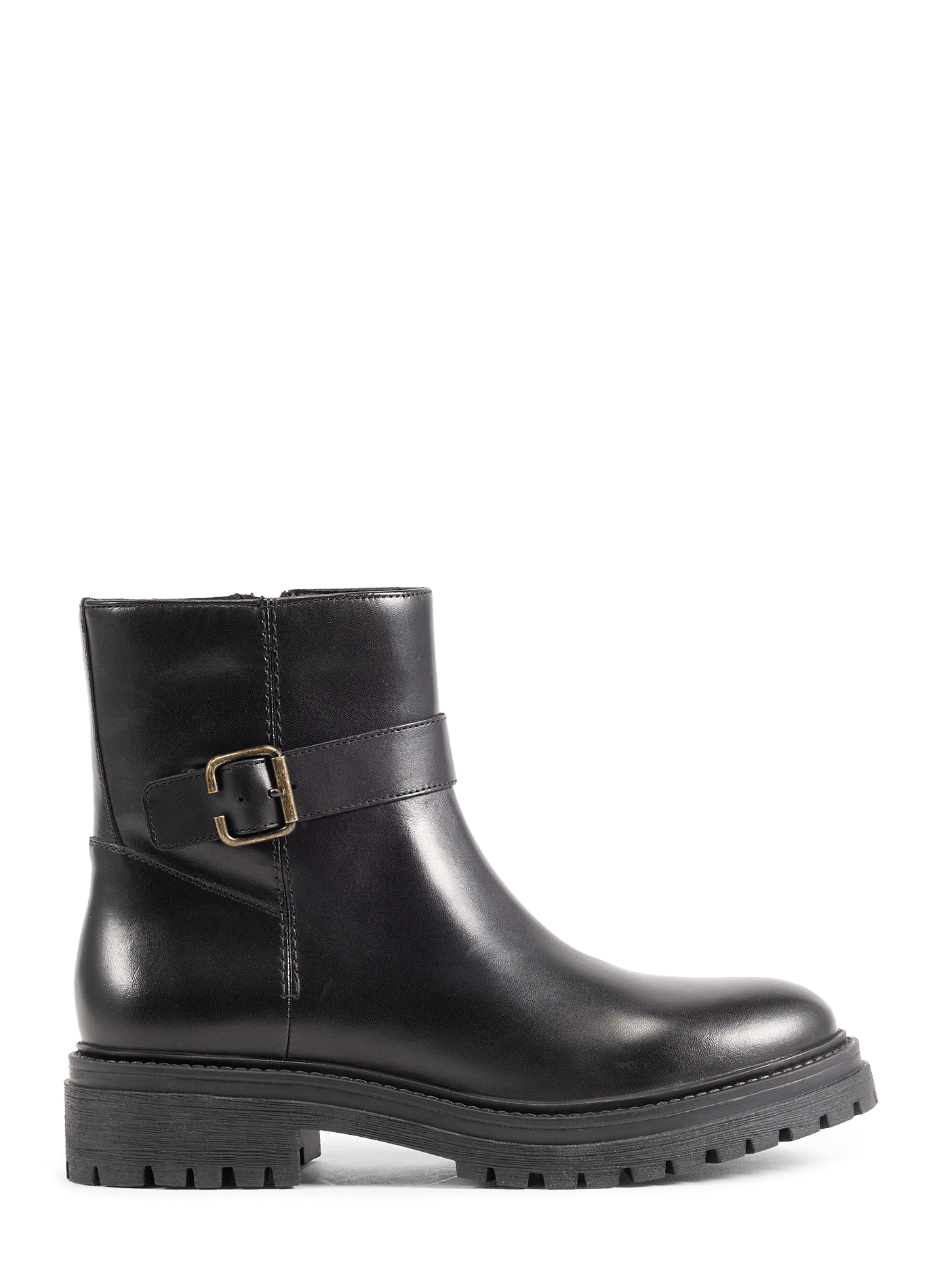 Iridea leather buckle ankle boots GEOX Black