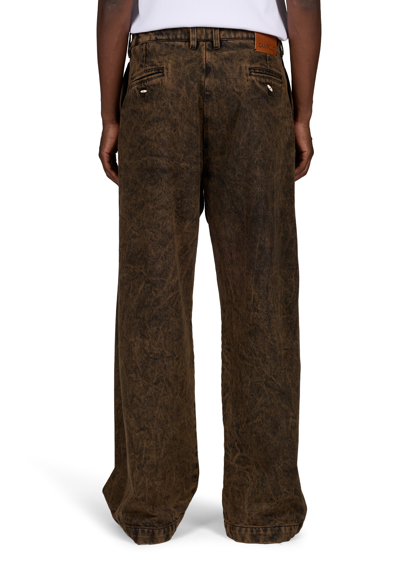 Mauro XL wide-leg jeans in cotton denim | Brown CAMPILLO Men