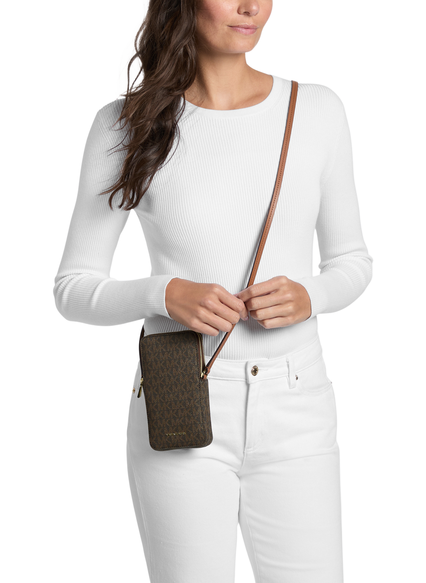 Kleine Monogramm-Umhängetasche MICHAEL KORS Braun