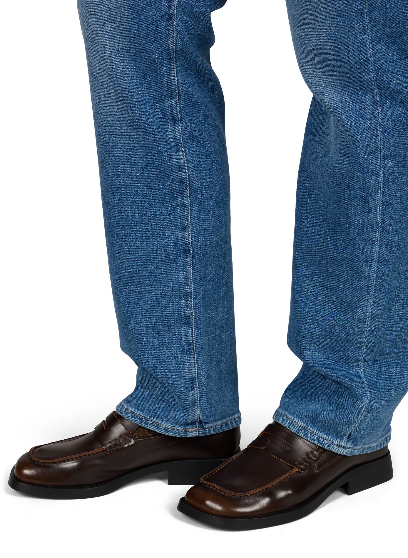 Square-toe Dana leather loafers CAMPER Brown