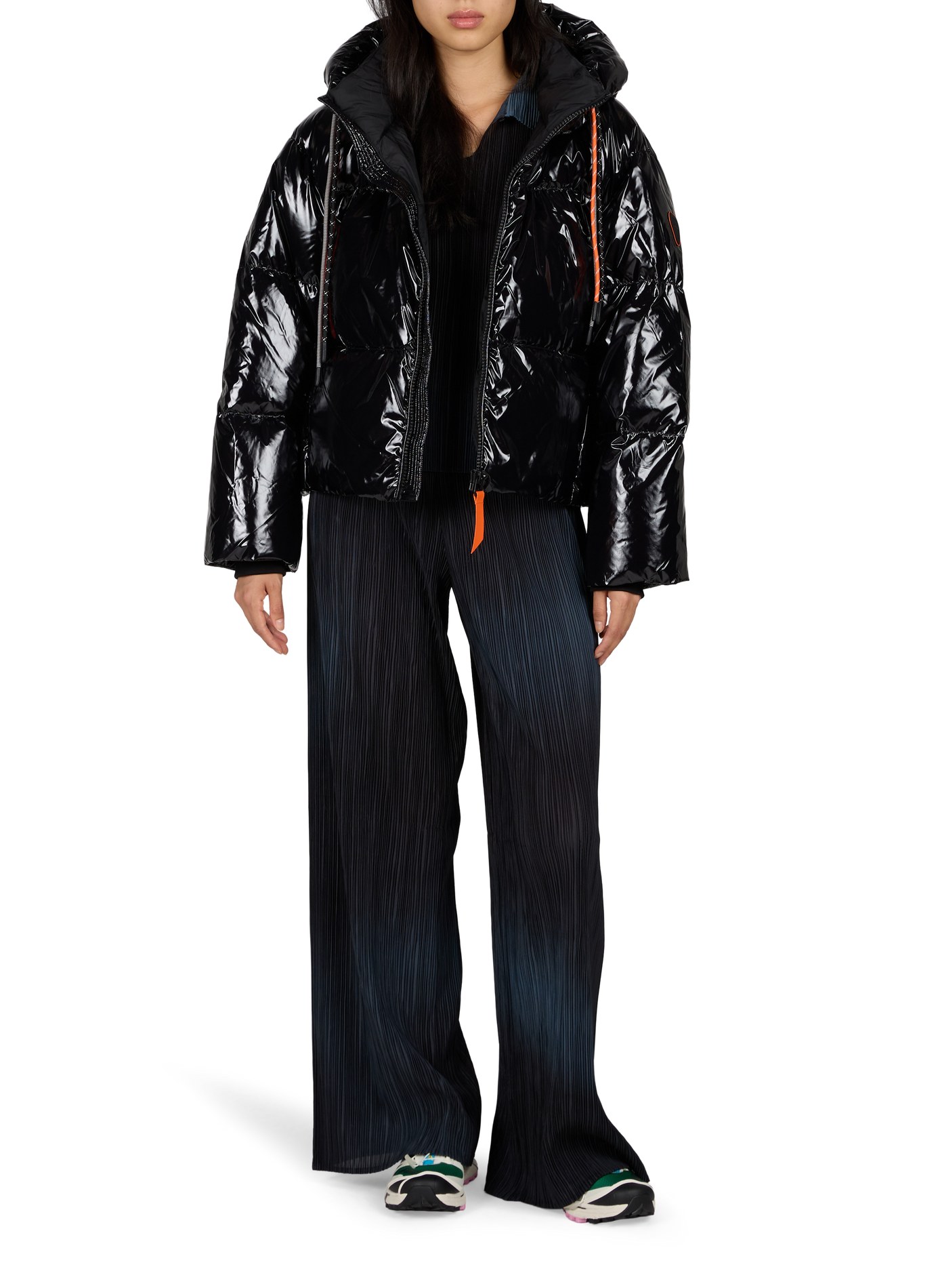 Shiny Lindsaybr trapeze puffer jacket GERTRUDE Black