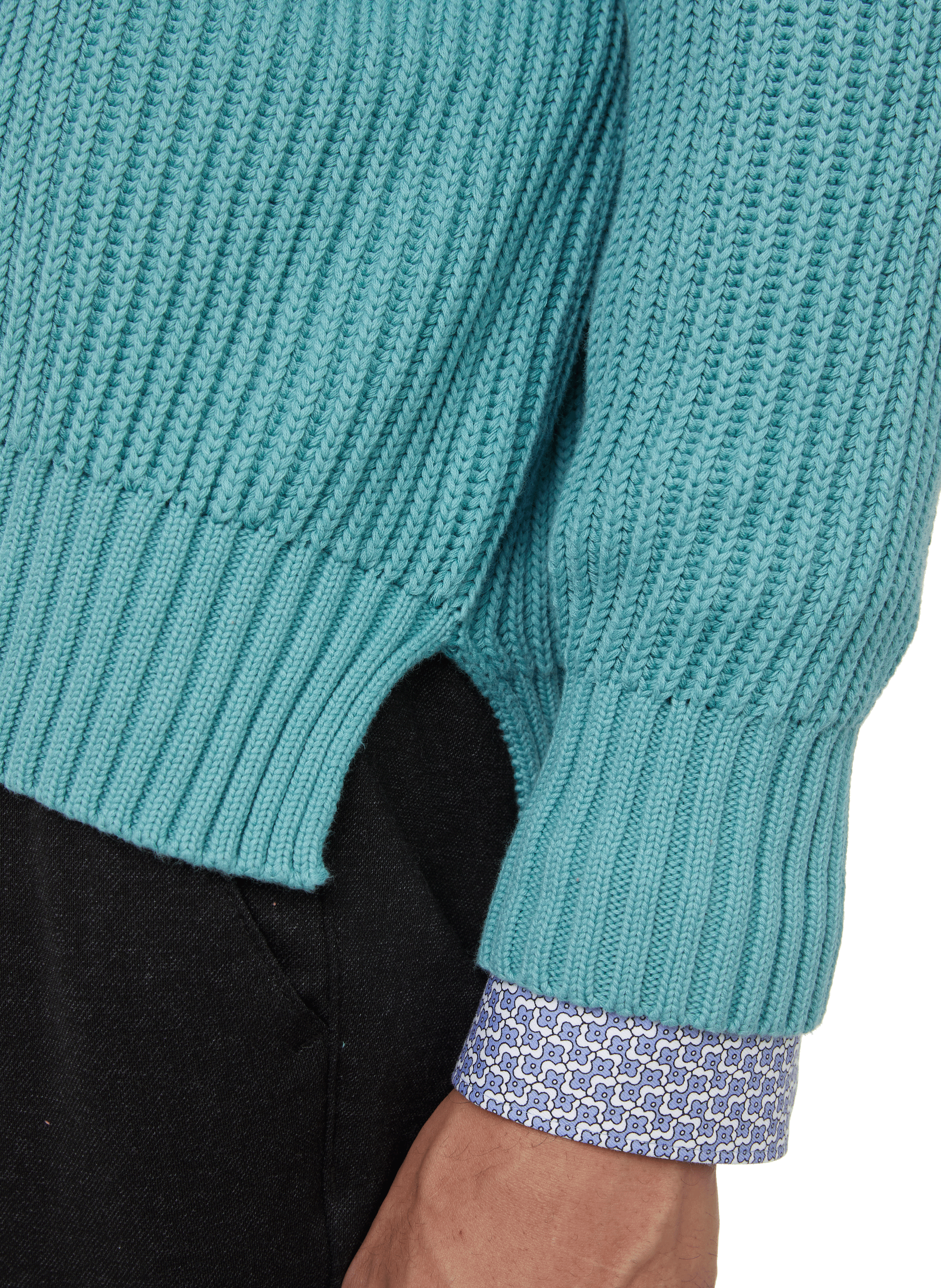 Pull en maille côtelé SAISON 1865 Vert