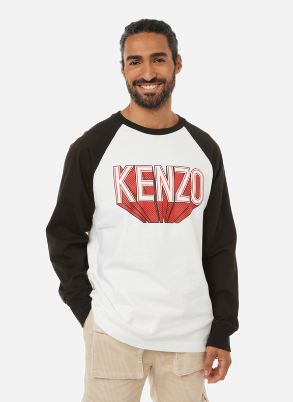 KENZO T-shirt motif Kenzo 3D Blanc