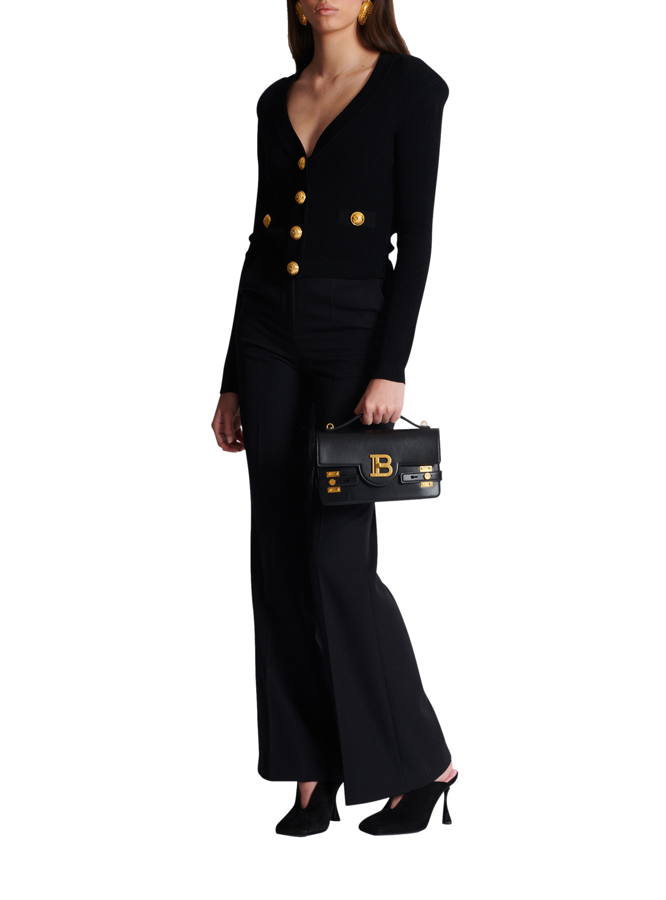 Sac b-buzz 24 en cuir lisse BALMAIN Noir