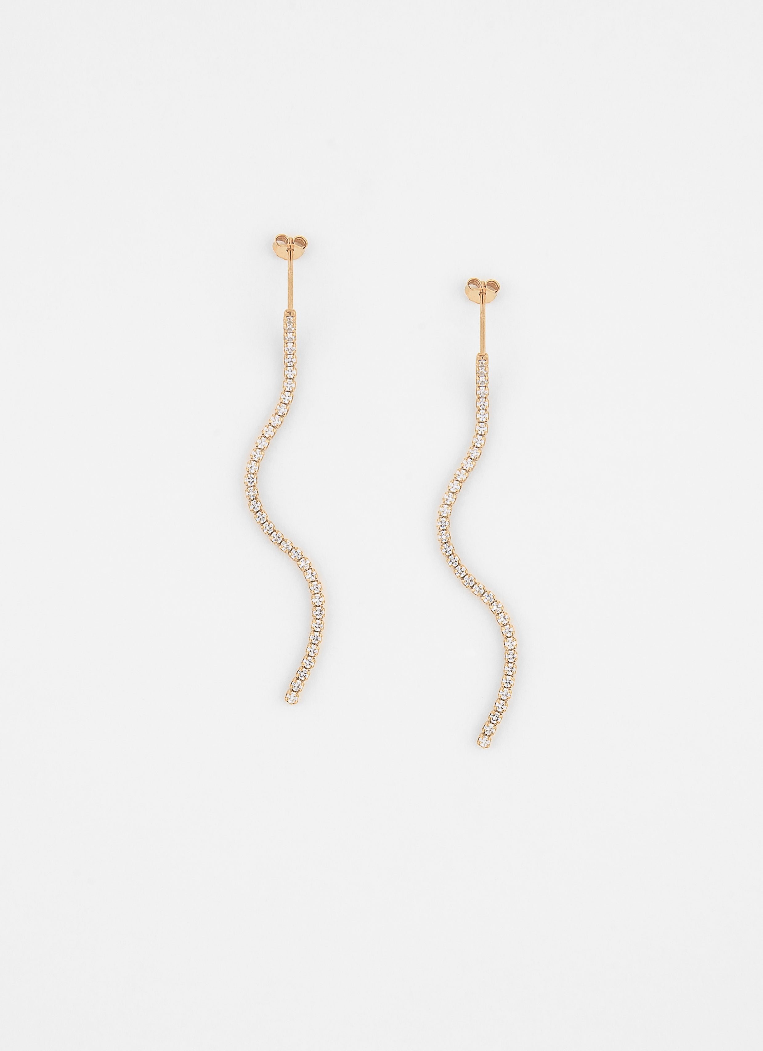 Boucles d'oreille river argent 925 plaqué or ANNA SOTTILOTTA Doré