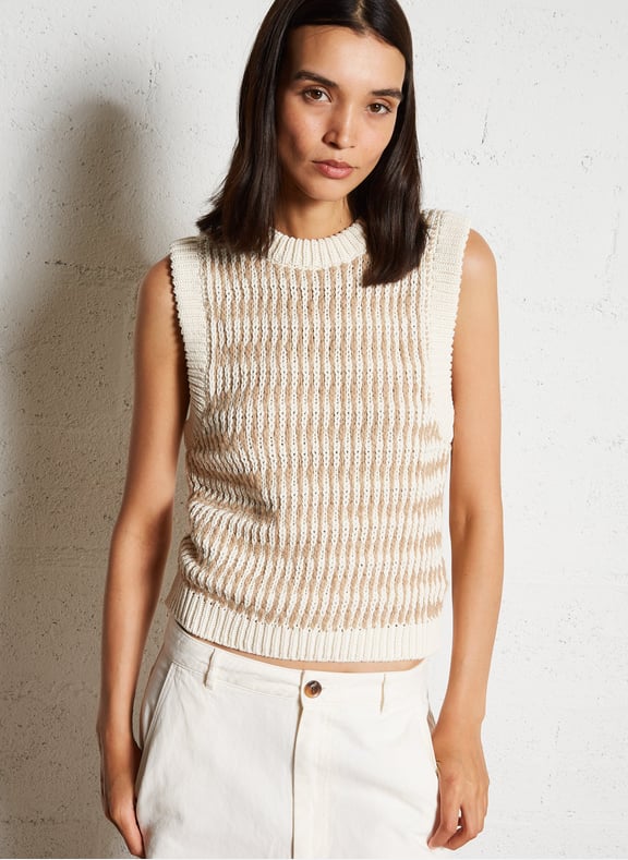 Pull droit en maille mylan Blanc by BA&SH BA&SH Pull droit en maille mylan Blanc