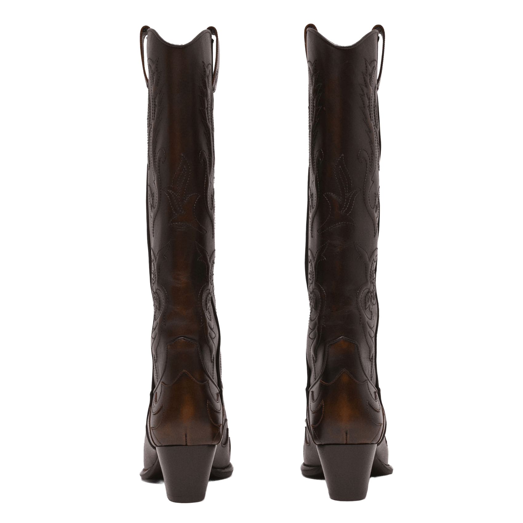 Bottes santiag en cuir MAJE Marron