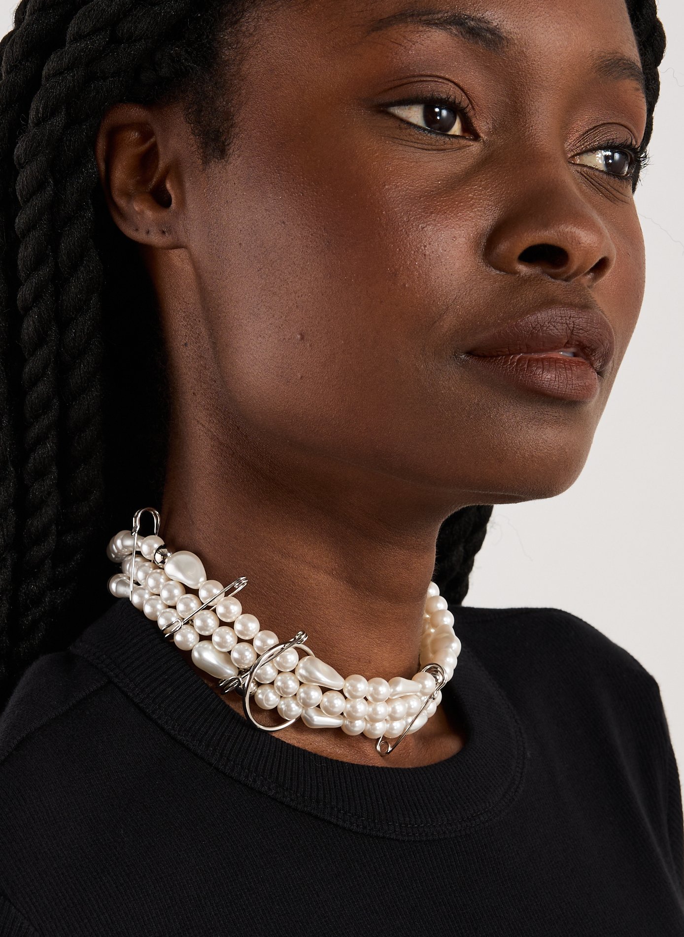 Collier ras de cou Chocker à perles JUSTINE CLENQUET Argent