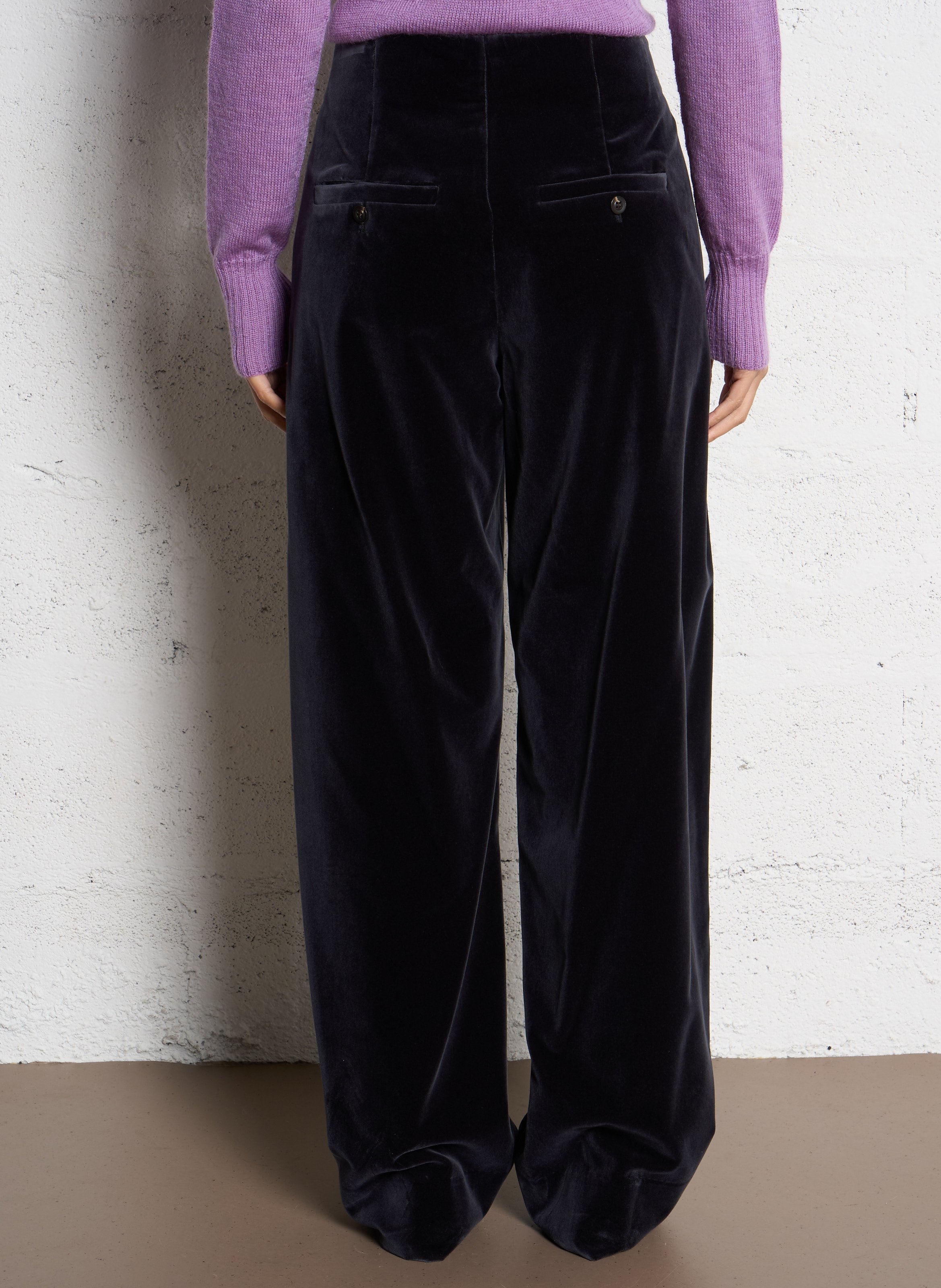 Pantalon large velours en coton Celestin SOEUR Gris