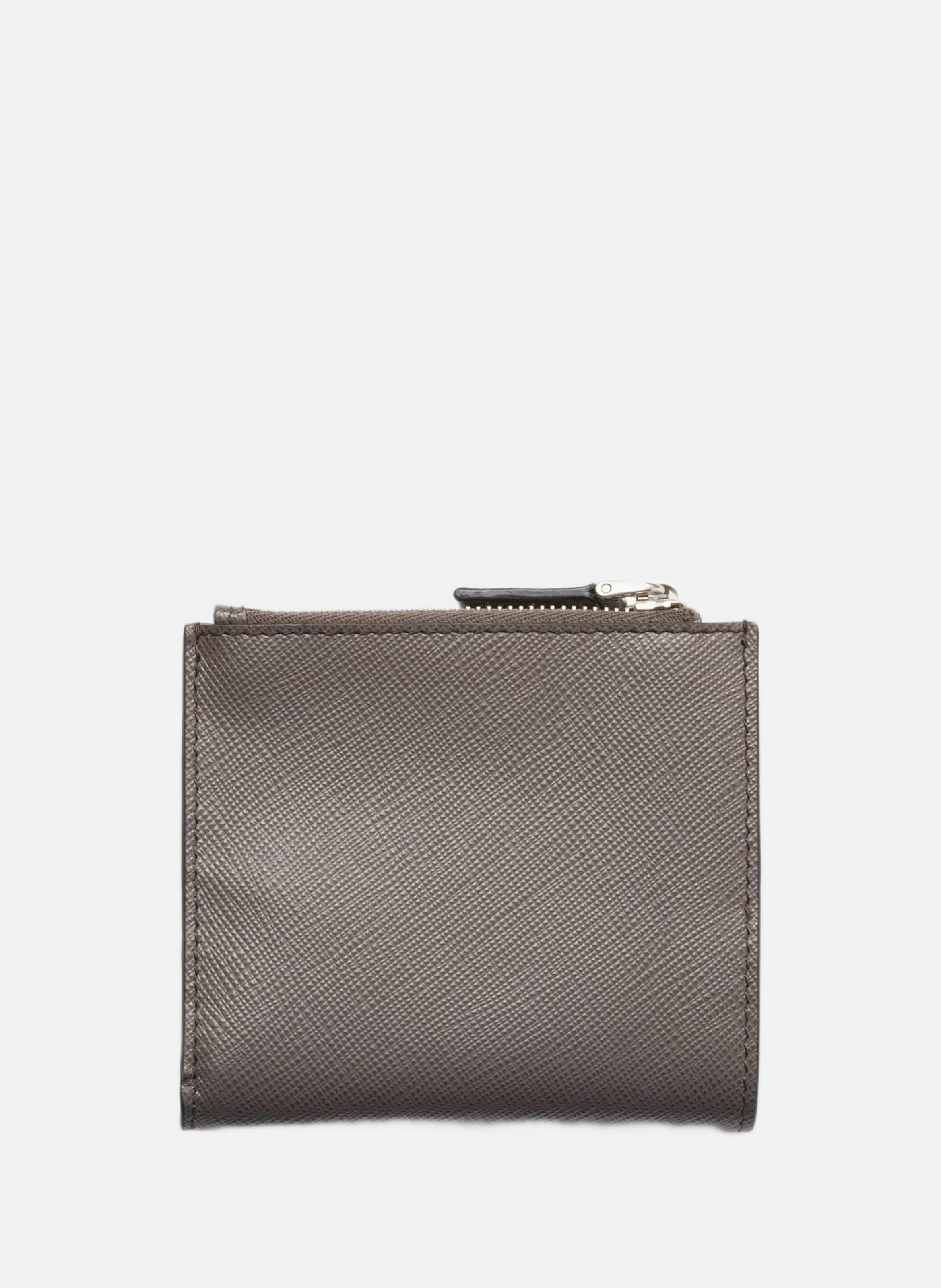 Petit portefeuille en cuir saffiano PRADA Gris