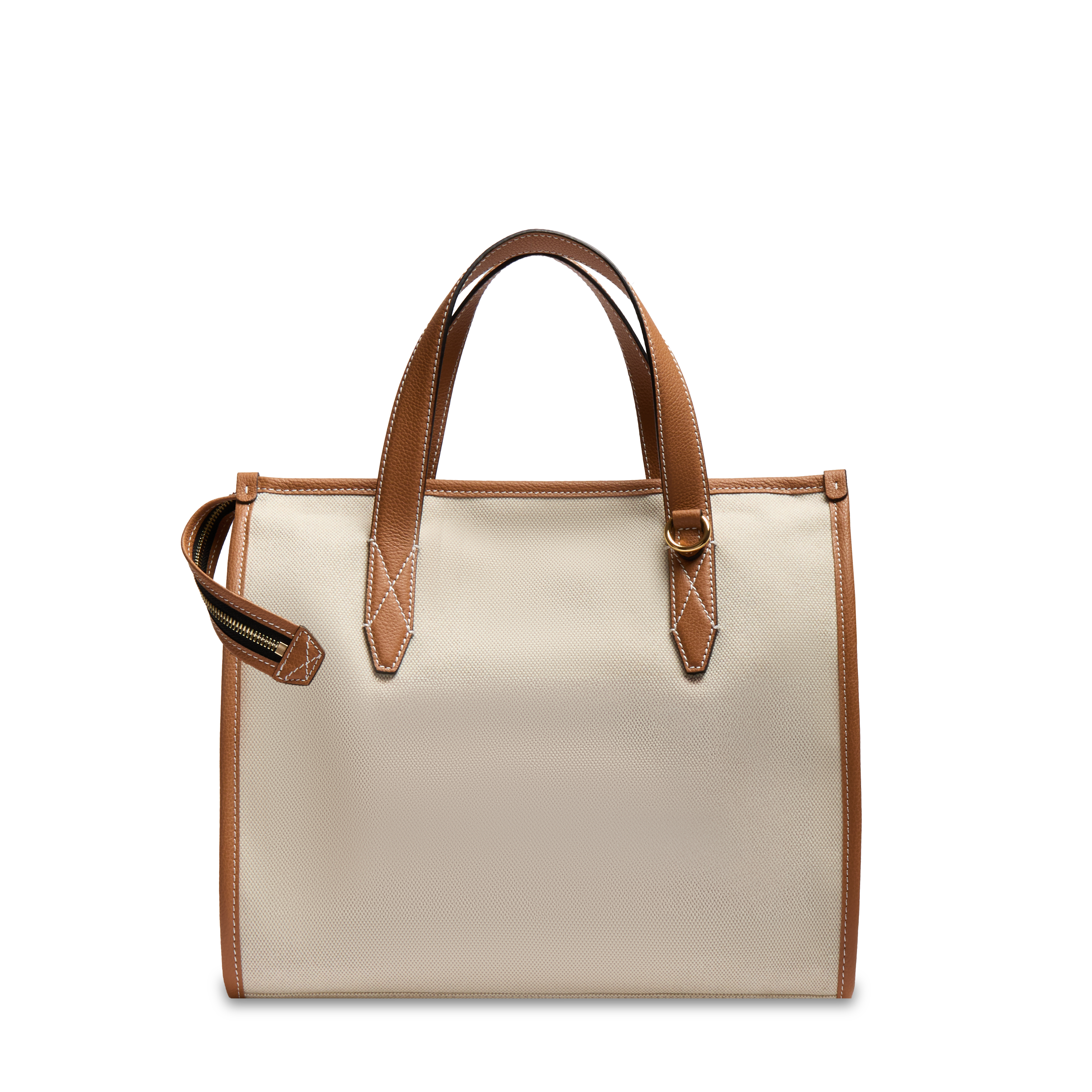 Sac cabas zippé m double porté jour de lancel en coton LANCEL Marron