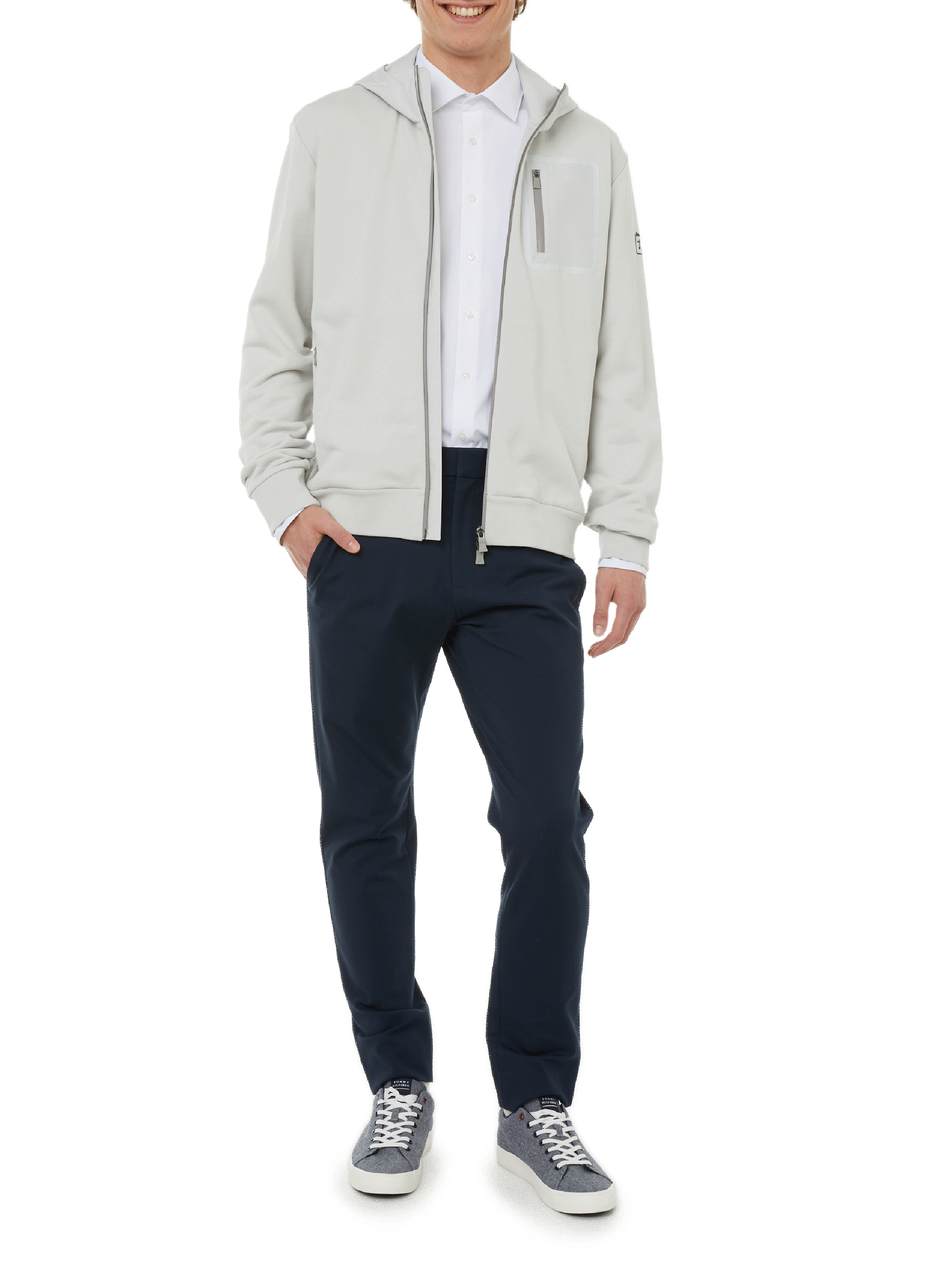 Chemise slim unie stretch Blanc