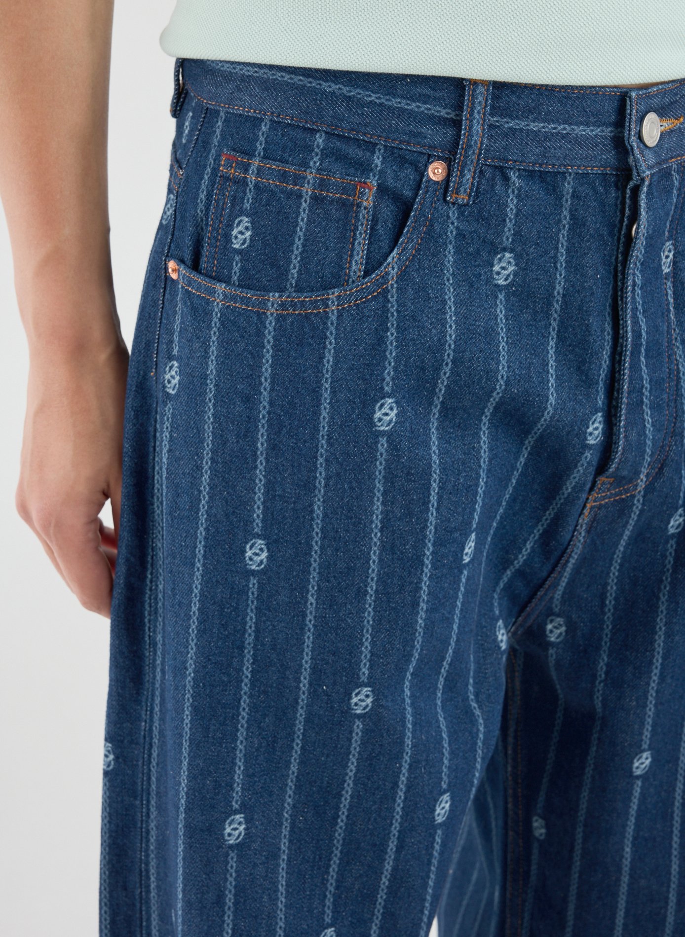 Oversized cotton jeans DROLE DE MONSIEUR Blue