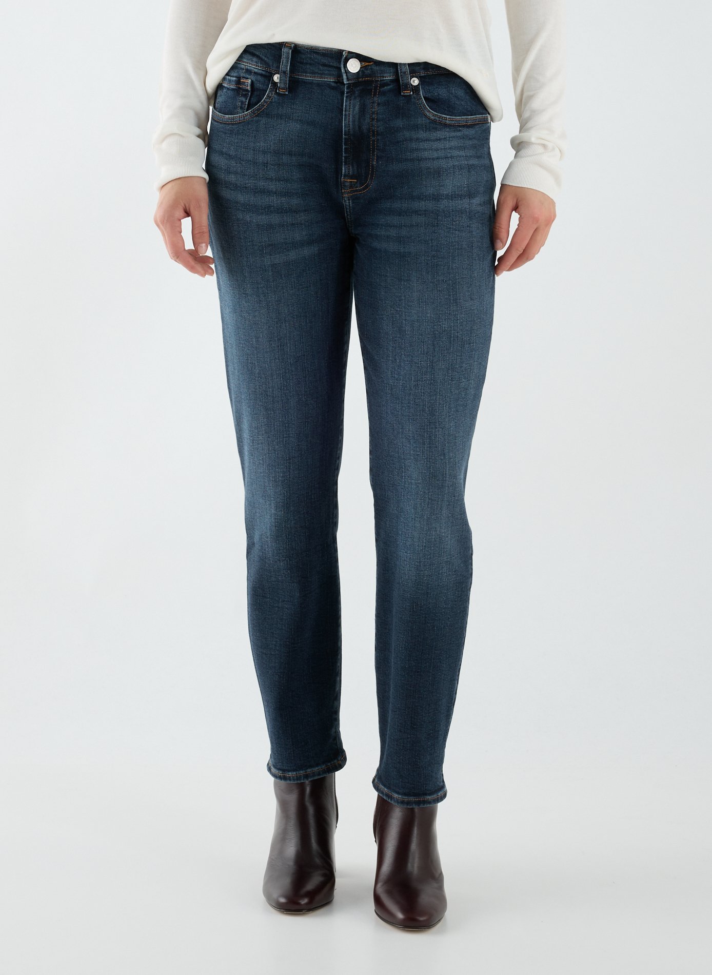 7 FOR ALL MANKIND Jean skinny en coton mélangé Bleu