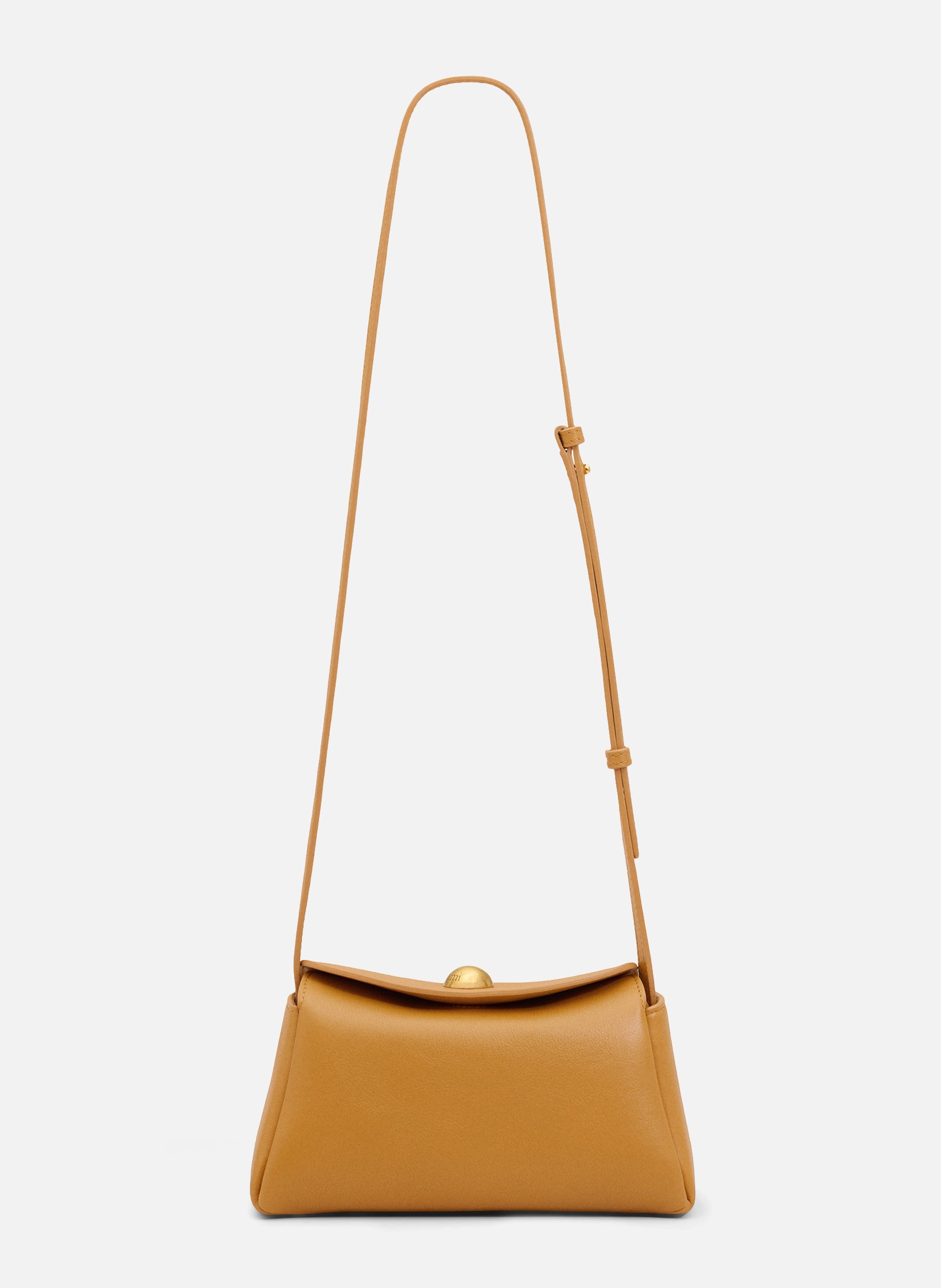 Mini sac carrousel unisexe en cuir de veau AMI PARIS Jaune