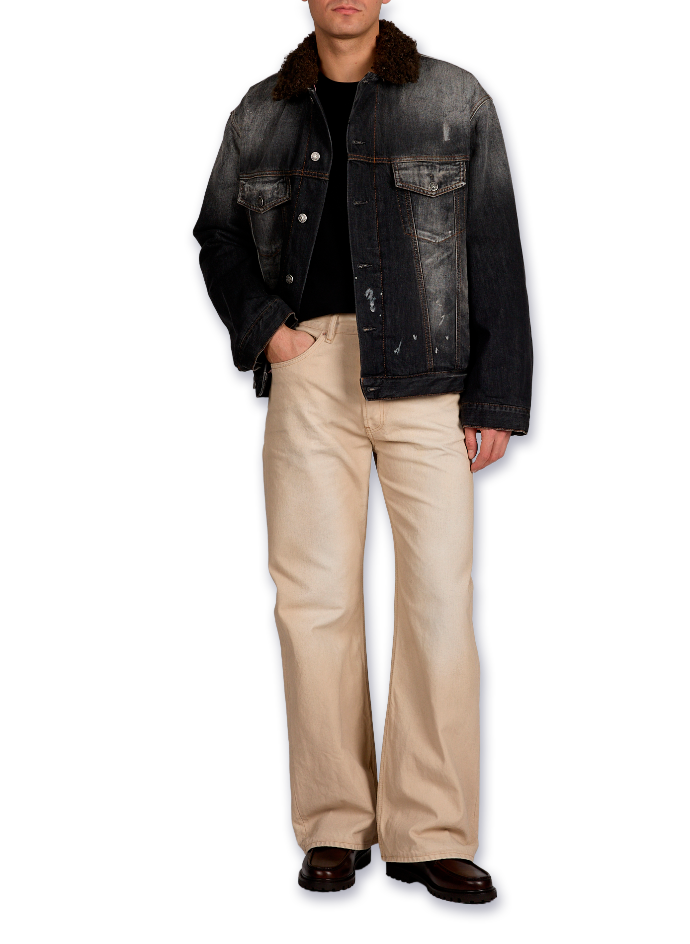 Veste en jean avec doublure ACNE STUDIOS Noir