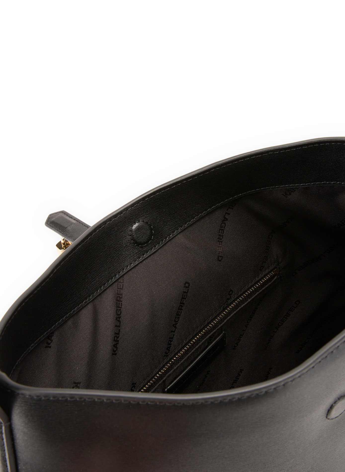 Leather shoulder bag KARL LAGERFELD Black