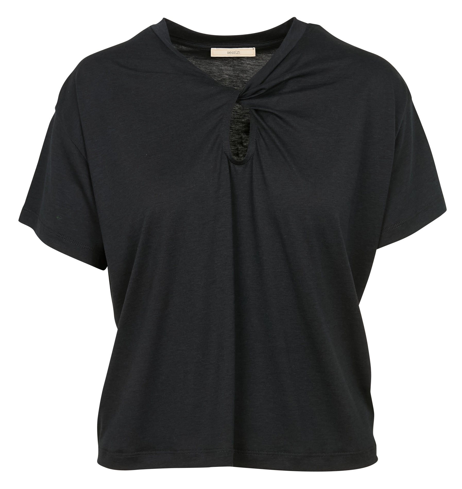 Tee-shirt manches courtes twisté tootwist SESSUN Noir