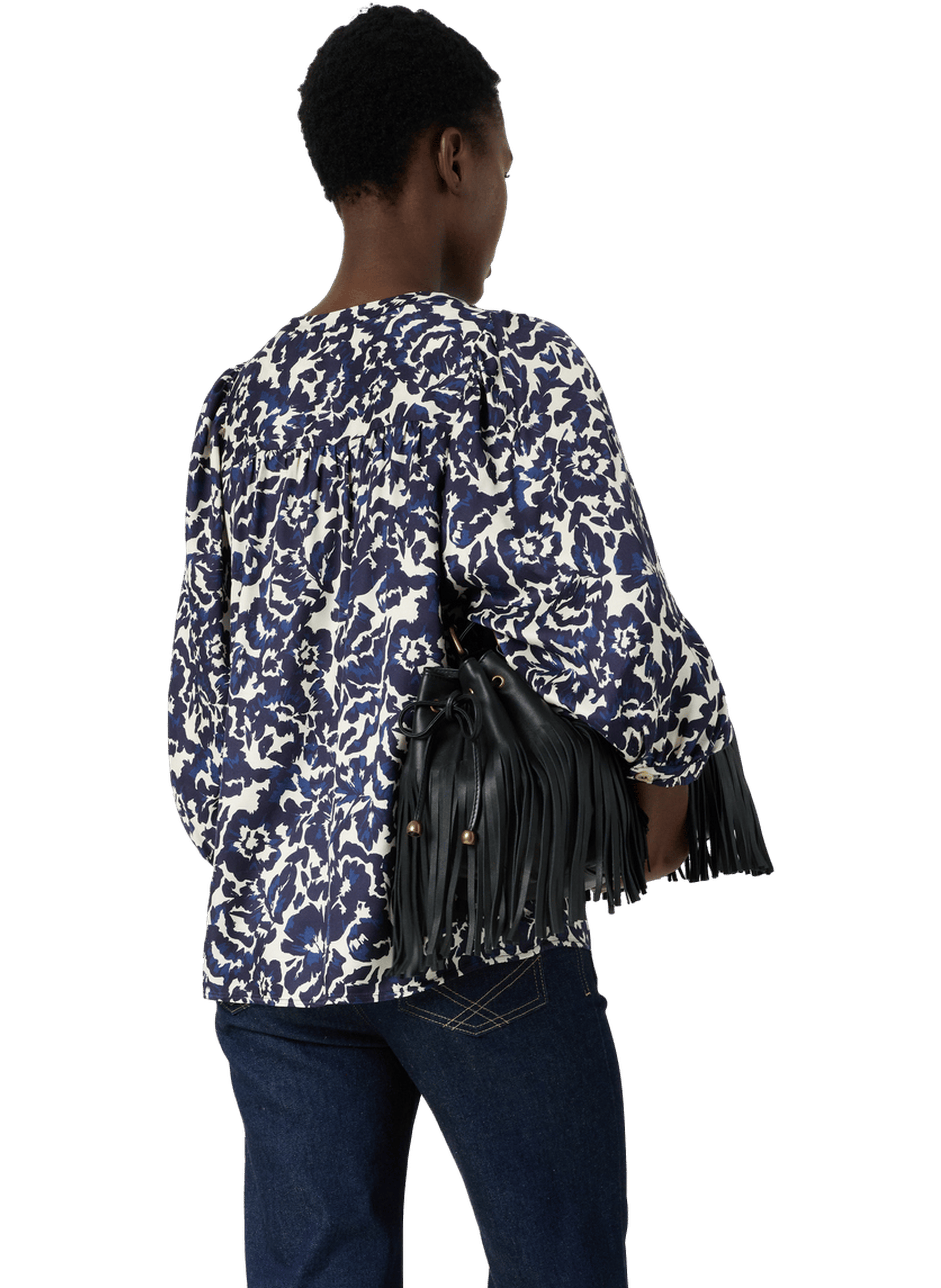 Blouse imprimé floral abstrait - calina GERARD DAREL Bleu