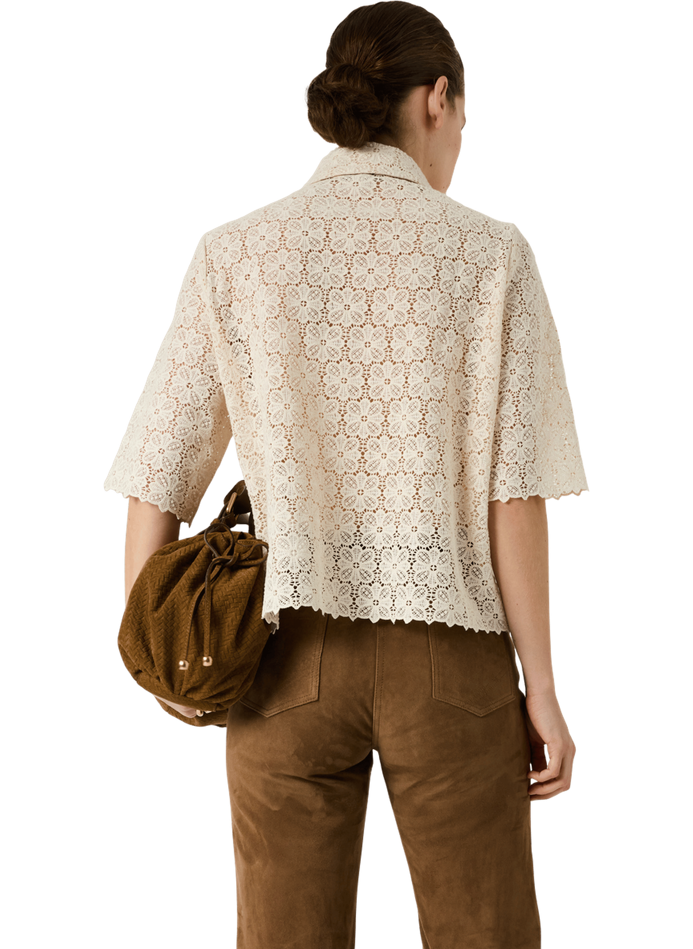 Chemise en guipure à manches courtes - caylie GERARD DAREL Beige