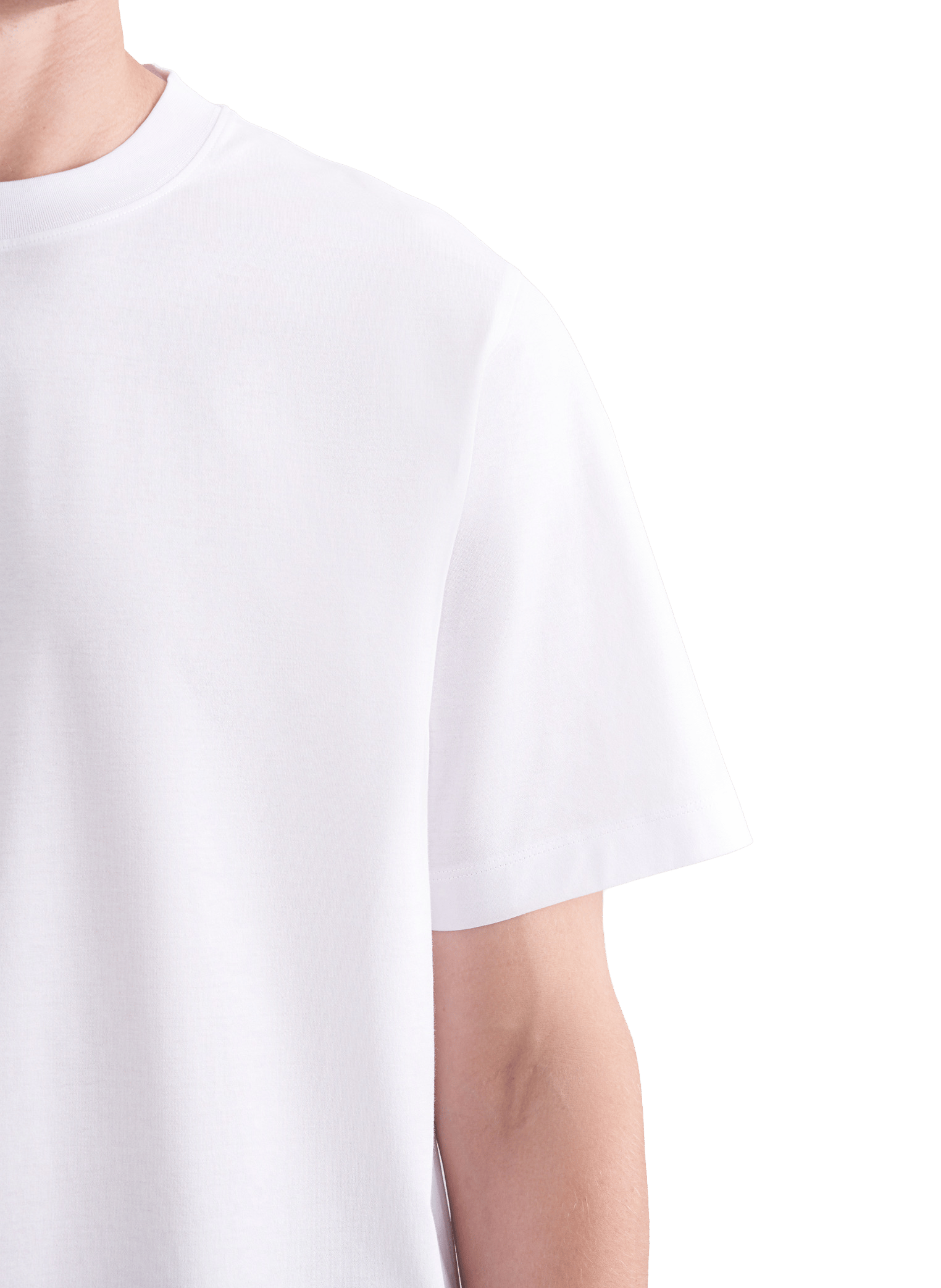 T-shirt uni à col rond en coton mélangé SEIDENSTICKER Blanc