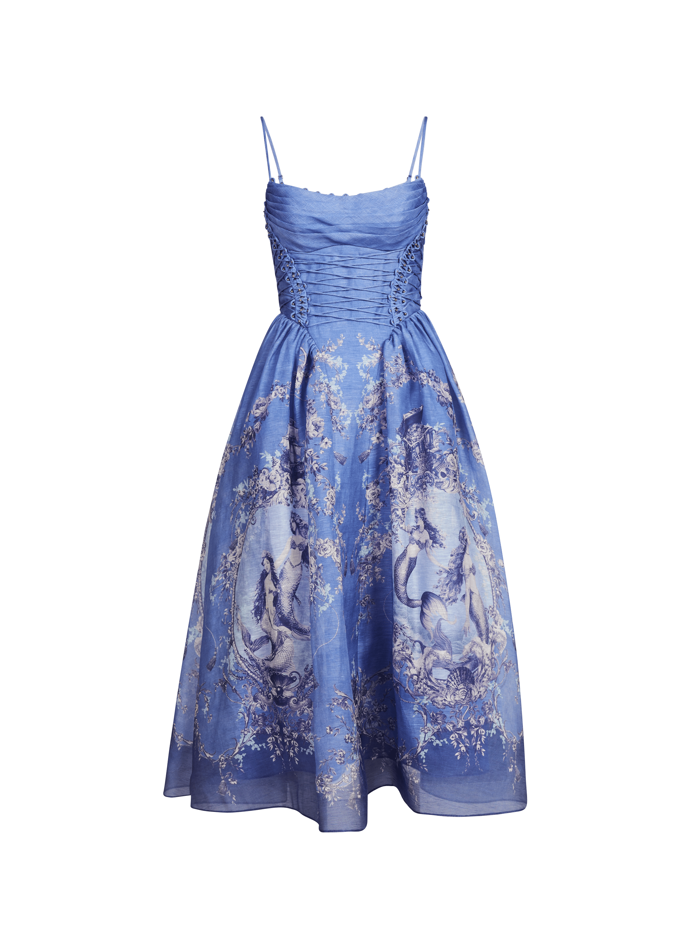 Robe de pique-nique perlée Rebellion en lin et soie ZIMMERMANN Multicolore