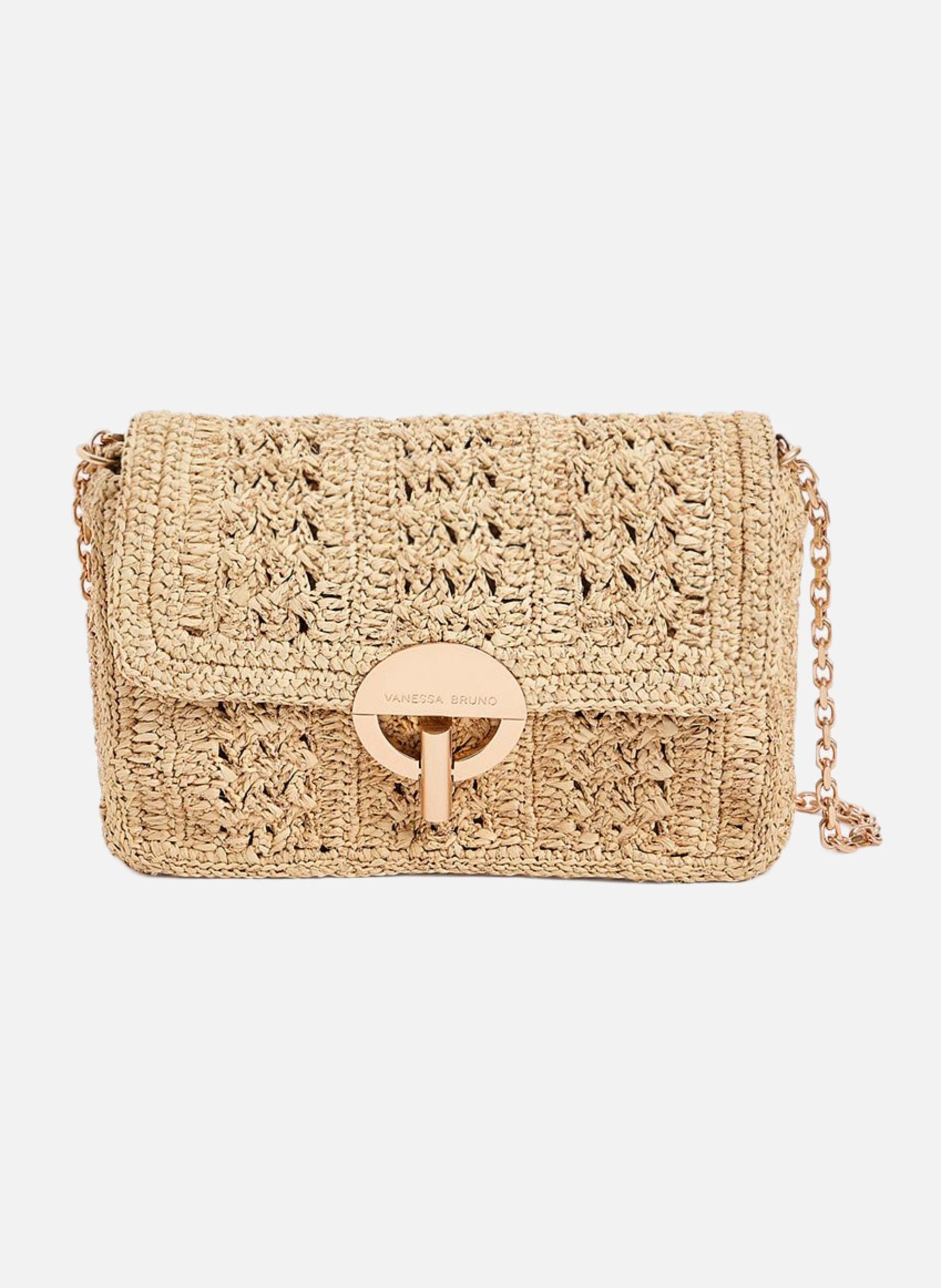 Moyen sac moon en raphia VANESSA BRUNO Beige