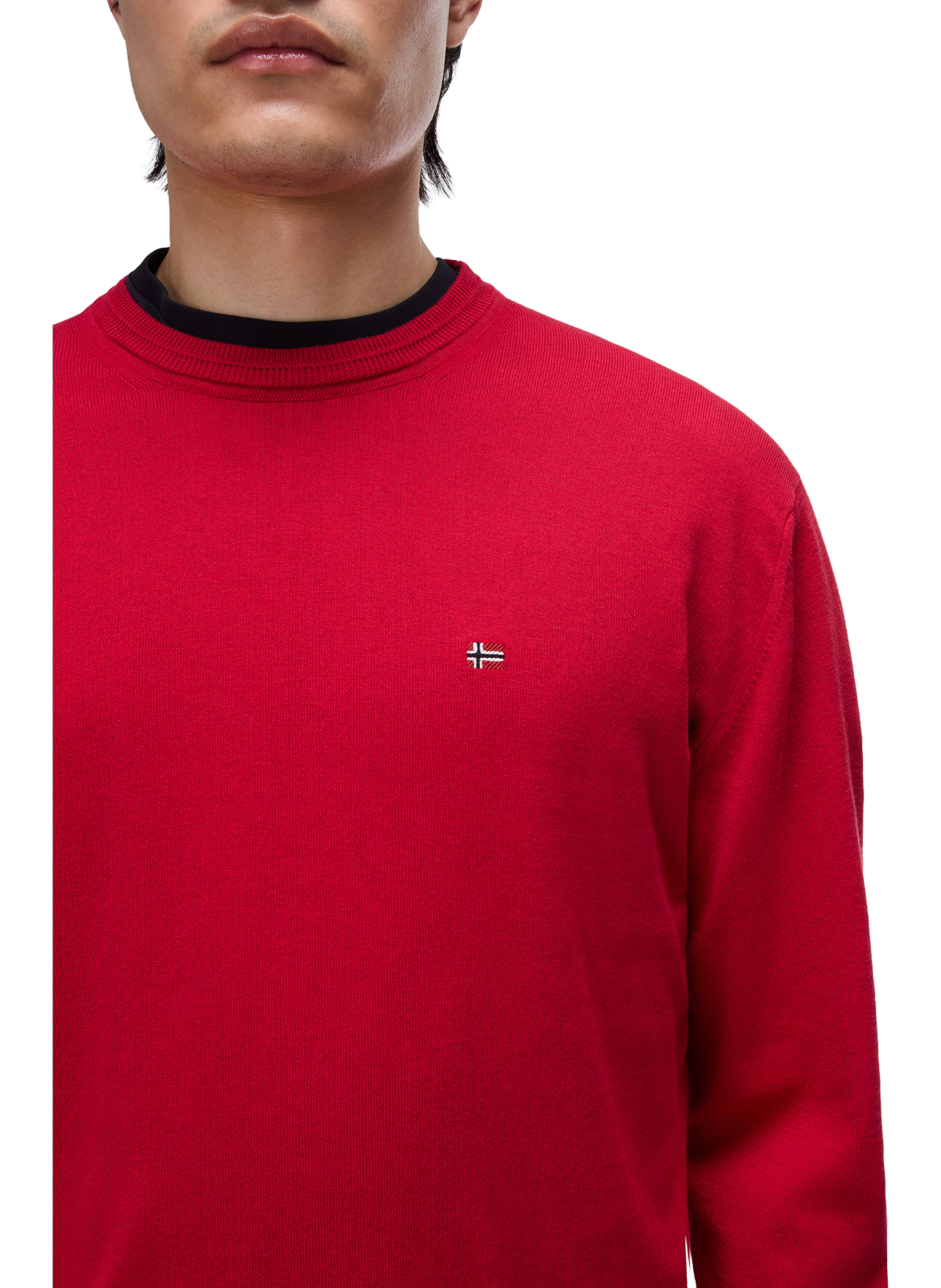 Pull droit Decatur 2.0 à logo brodé en coton NAPAPIJRI Rouge