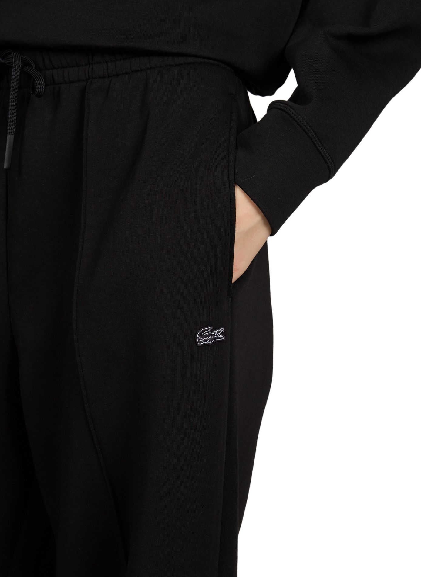 Pantalon de jogging en coton mélangé LACOSTE Noir