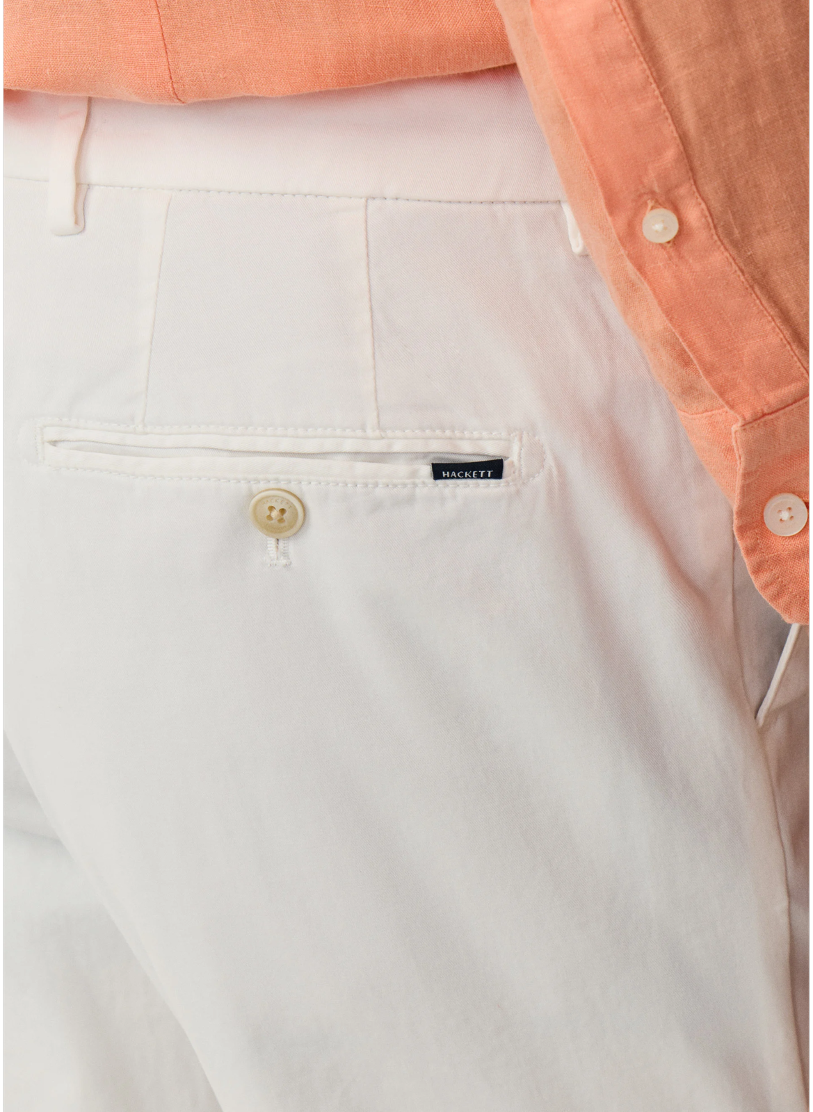 Kensington slim fit chino pants in stretch cotton HACKETT White