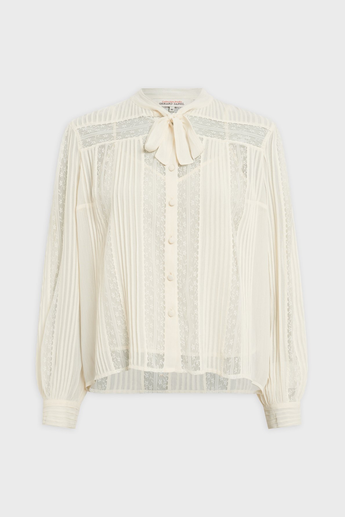Chemise en dentelle à col lavallière - cyrana GERARD DAREL Blanc