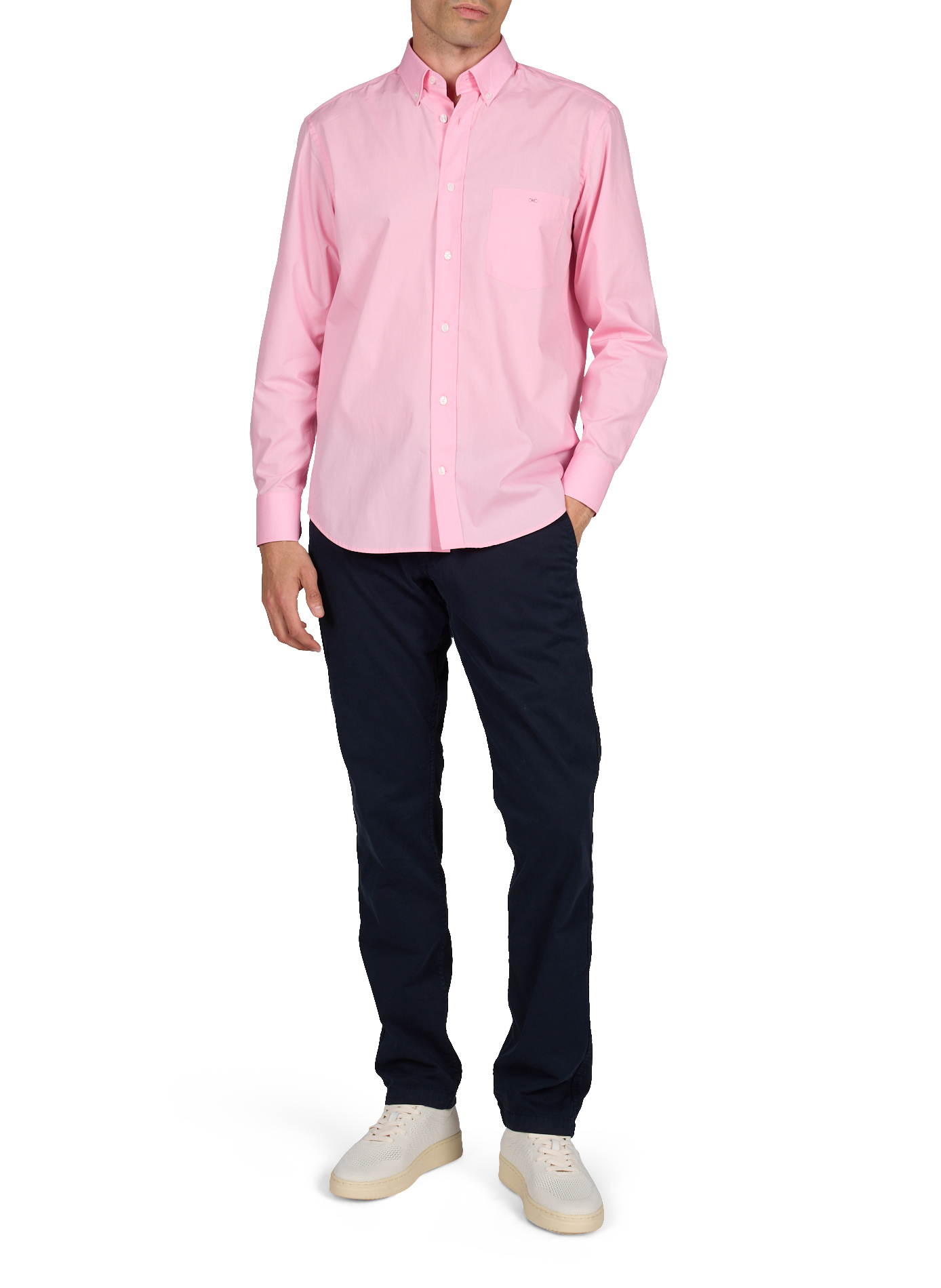 Chemise droite à poche en coton EDEN PARK Rose