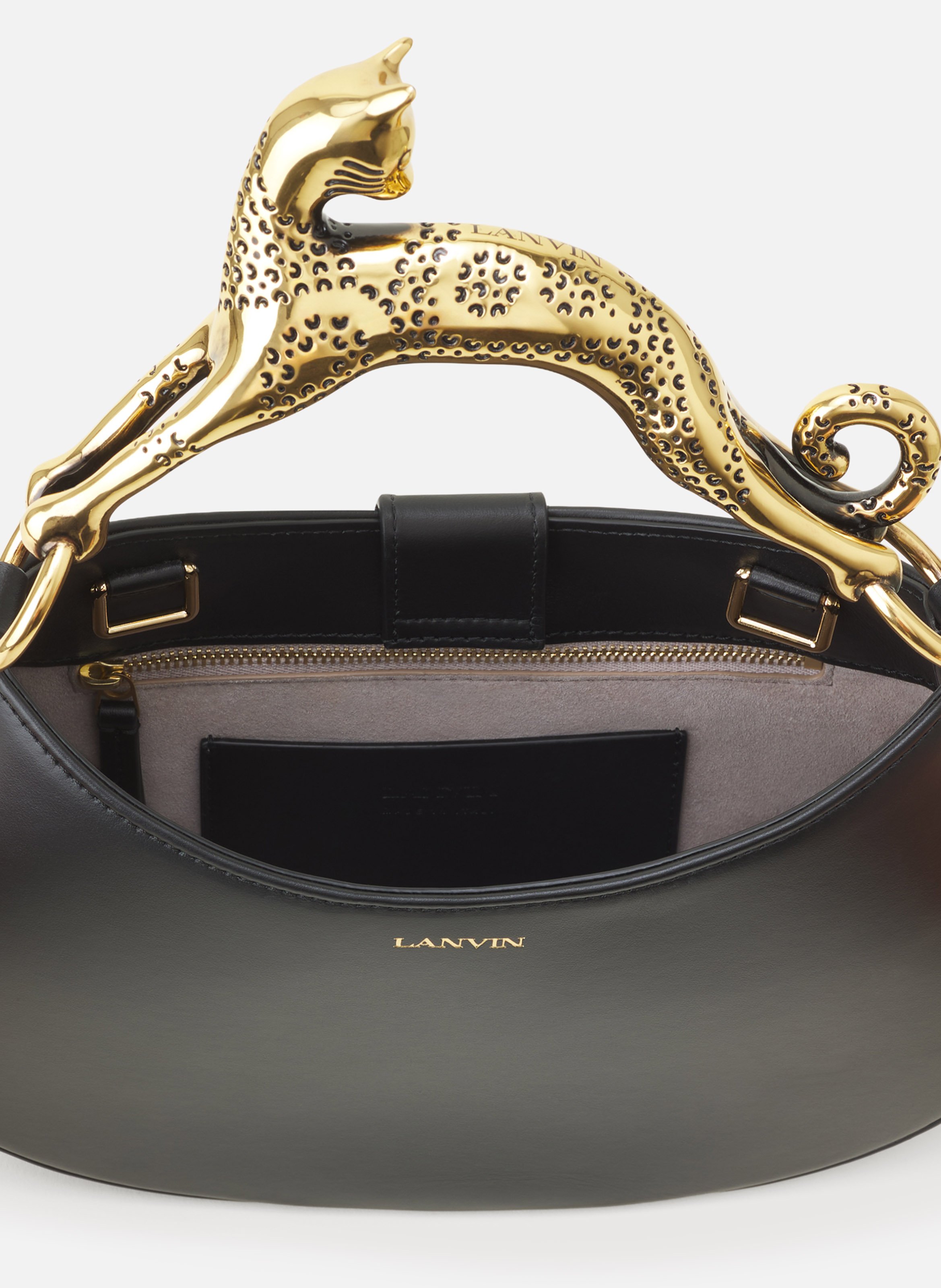 Sac hobo cat en cuir LANVIN Noir