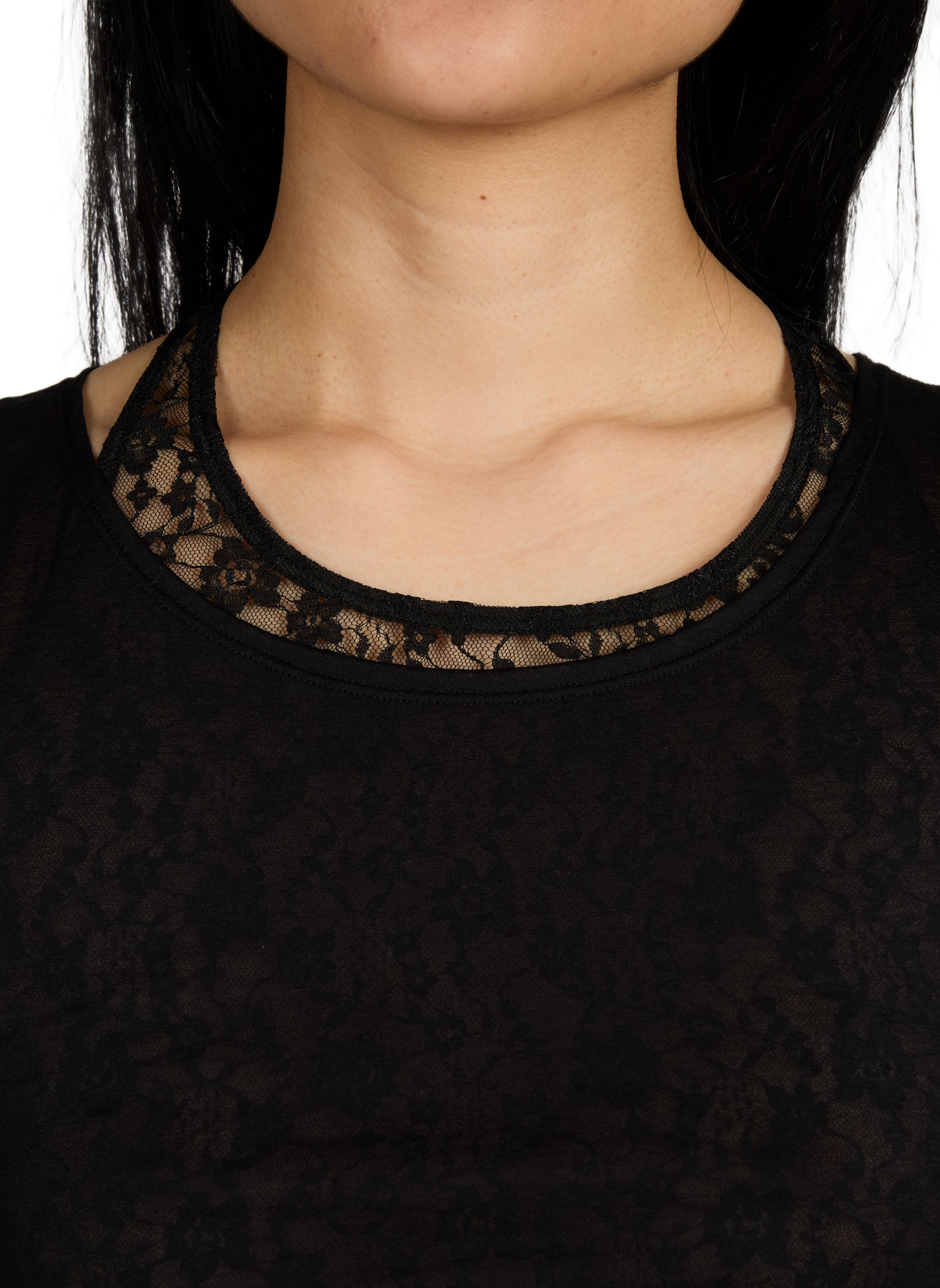 Cotton blend lace overlay tank top OUR LEGACY Black