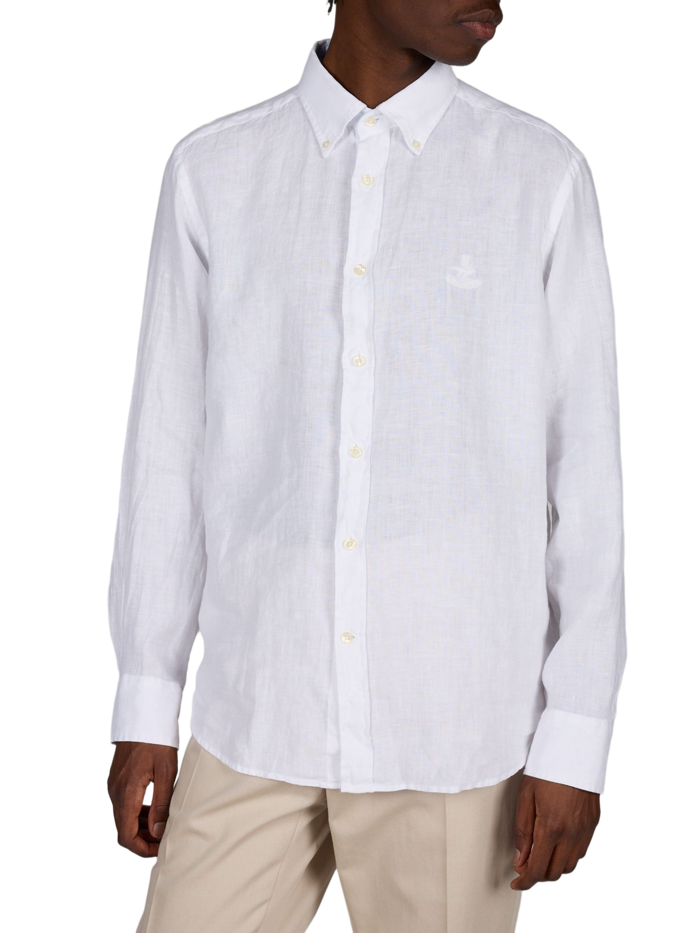 Shirt with American collar in linen FACONNABLE White
