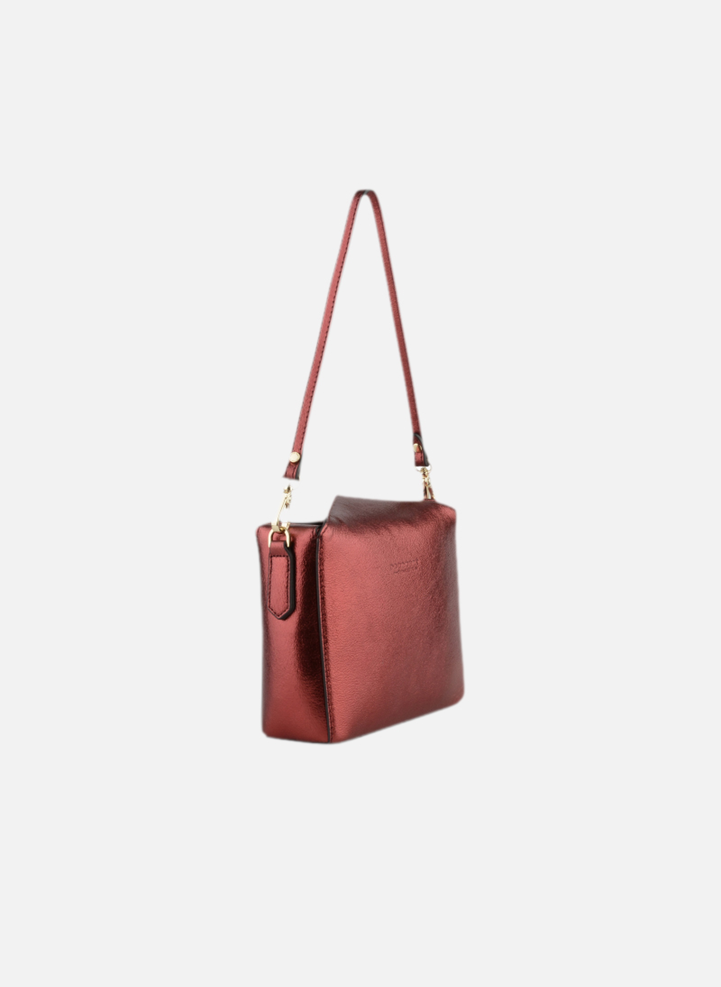 Cassetta metallic | sac porté crossbody en cuir de vachette POURCHET Rouge